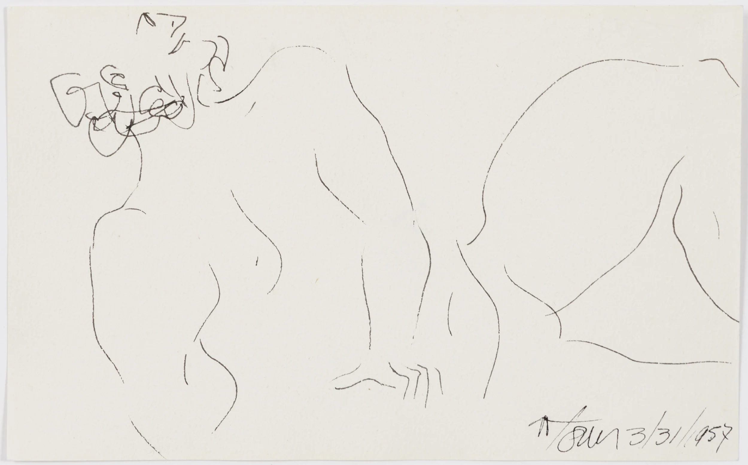 HAROLD TOWN "SURPRISED BUTLER" DRAWING, 1957 - Image 9