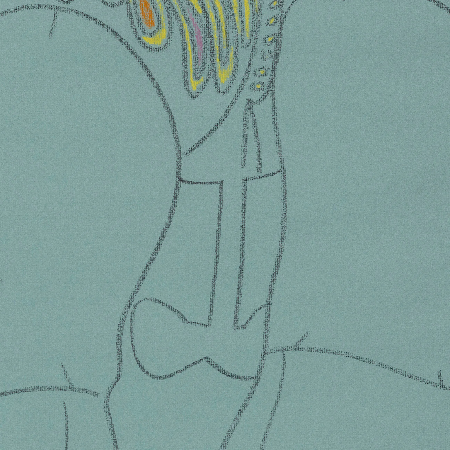 HAROLD TOWN "BLUE TOY HORSE" MIXED MEDIA ON PAPER, 1976 - Image 6