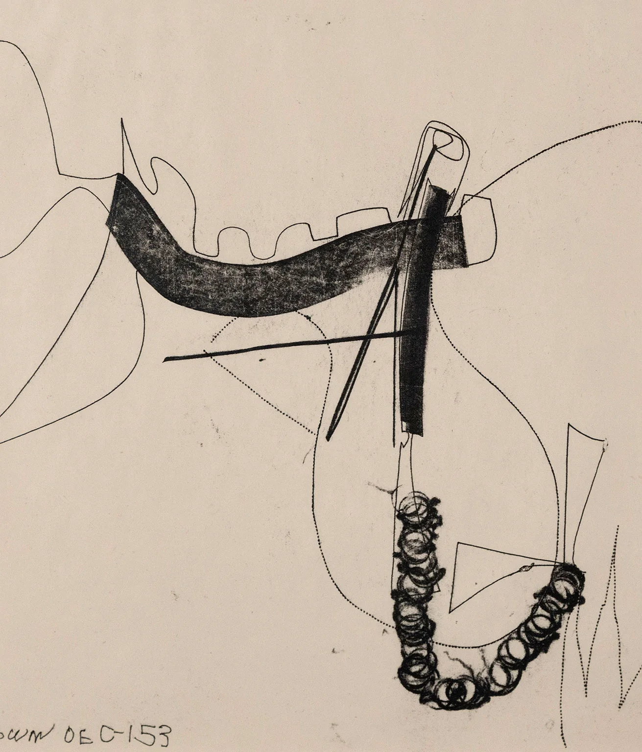 HAROLD TOWN "LINES AND LOOPS" MONOTYPE, 1953