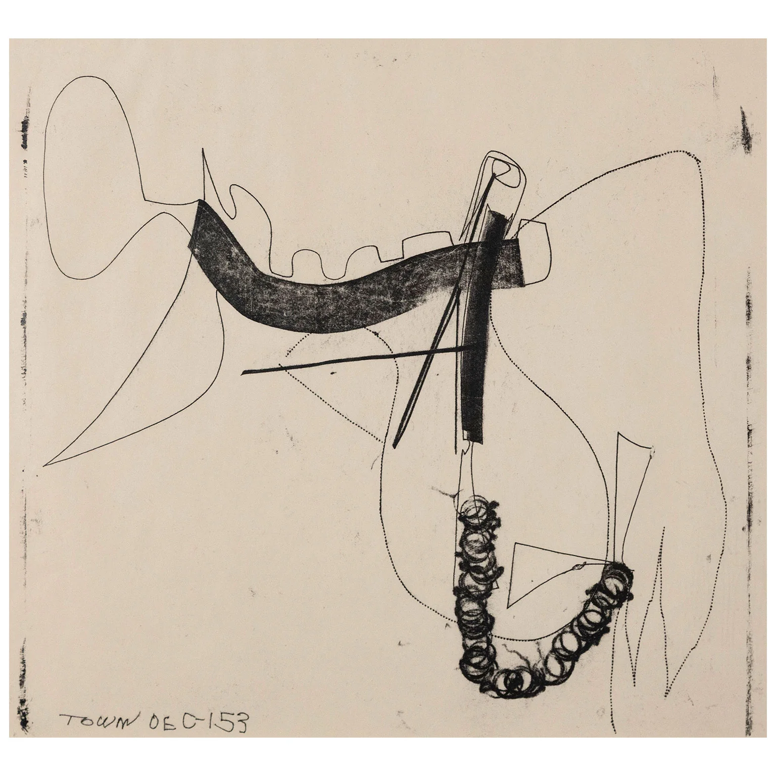 HAROLD TOWN "LINES AND LOOPS" MONOTYPE, 1953 - Image 3