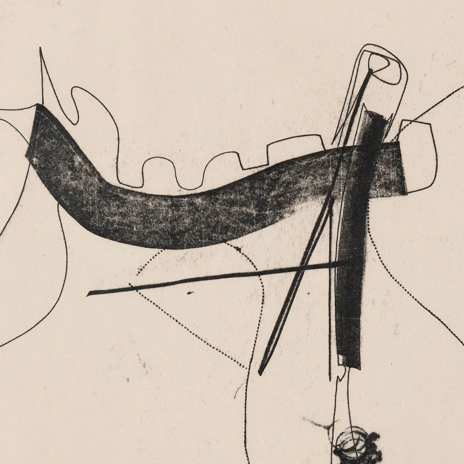 HAROLD TOWN "LINES AND LOOPS" MONOTYPE, 1953 - Image 5