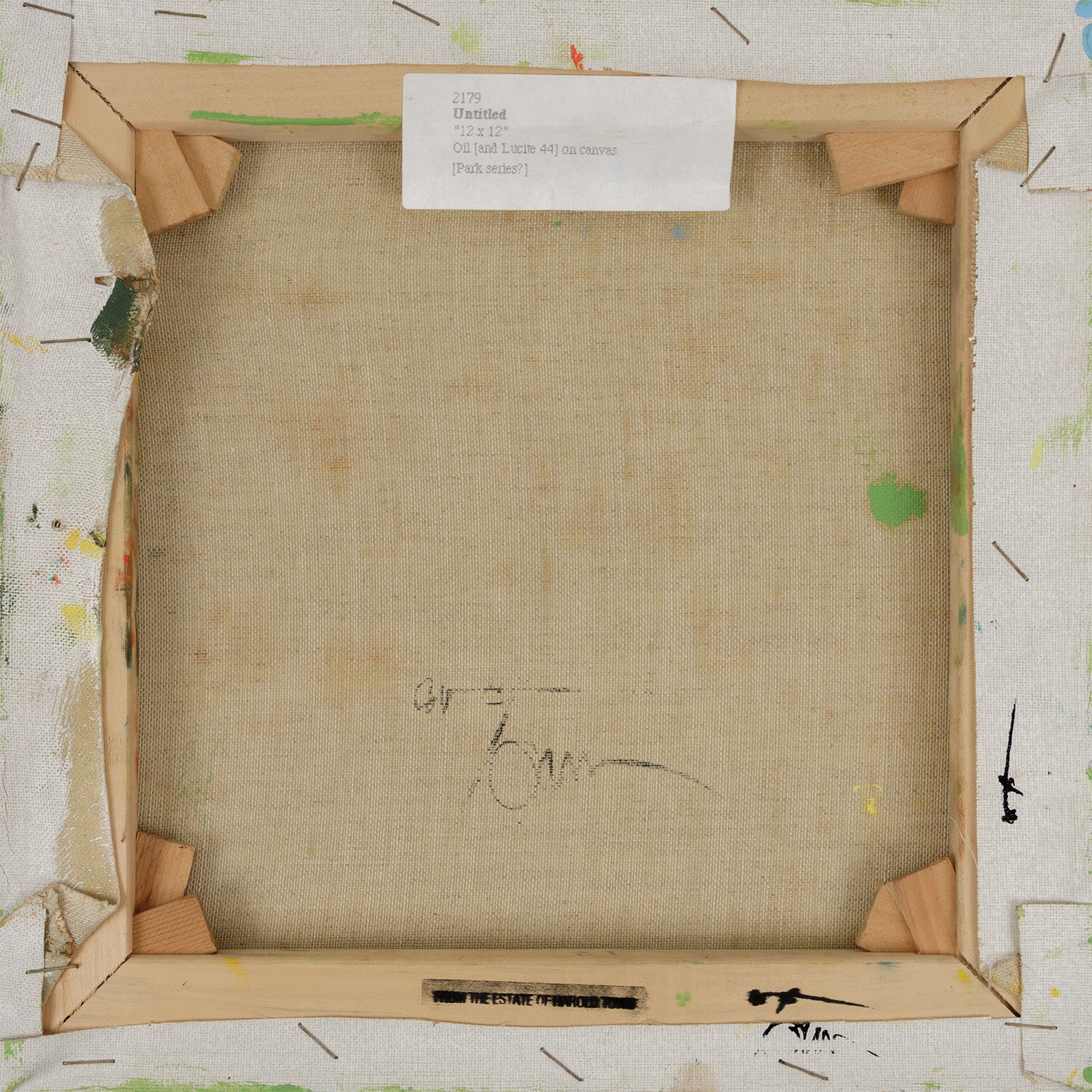 HAROLD TOWN "UNTITLED (PARK)" OIL AND LUCITE ON CANVAS, c. 1973 - Image 10