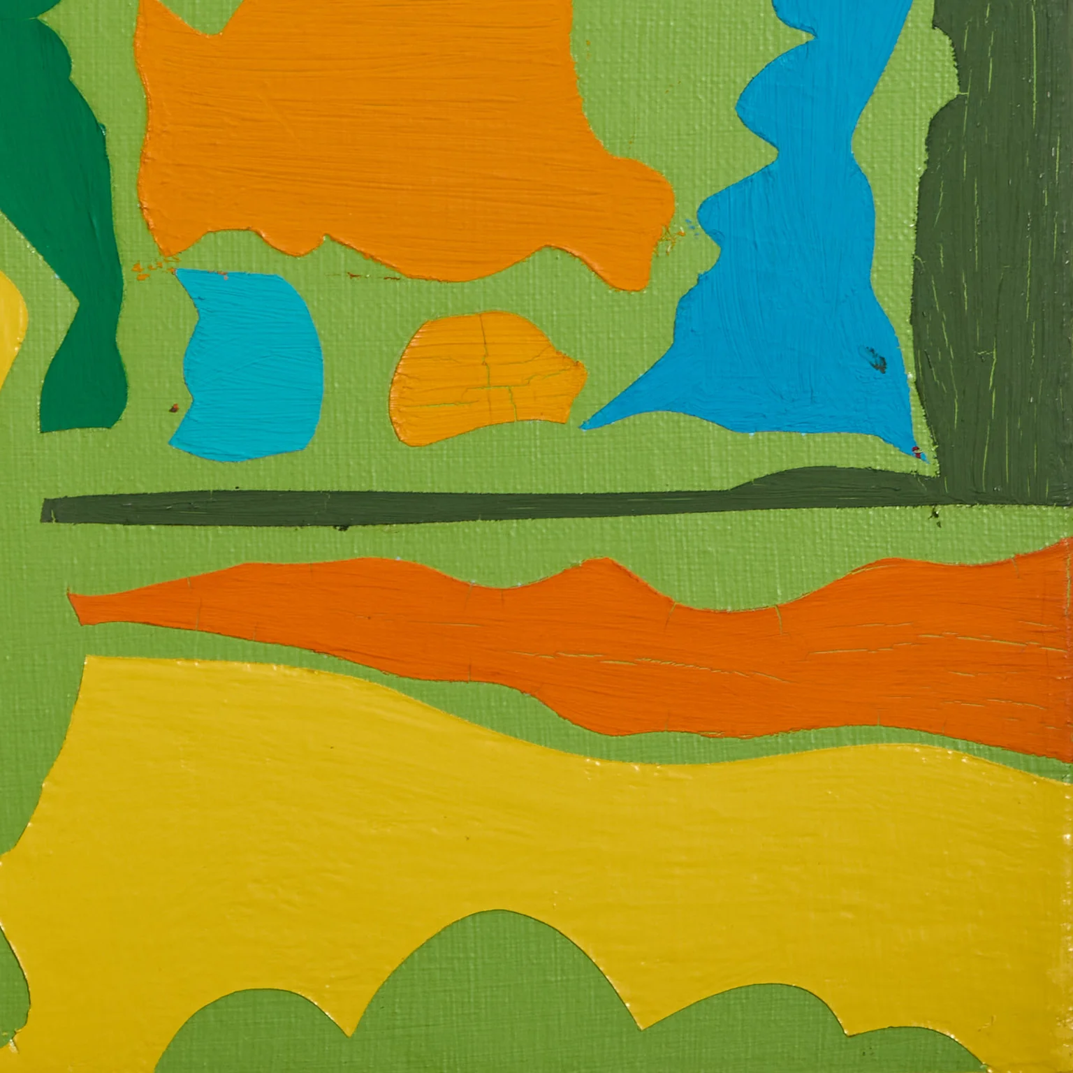 HAROLD TOWN "UNTITLED (PARK)" OIL AND LUCITE ON CANVAS, c. 1973 - Image 4