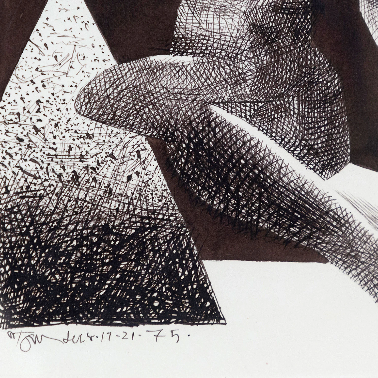 HAROLD TOWN "VALE VARIATIONS #144" INK DRAWING, 1975 - Image 4