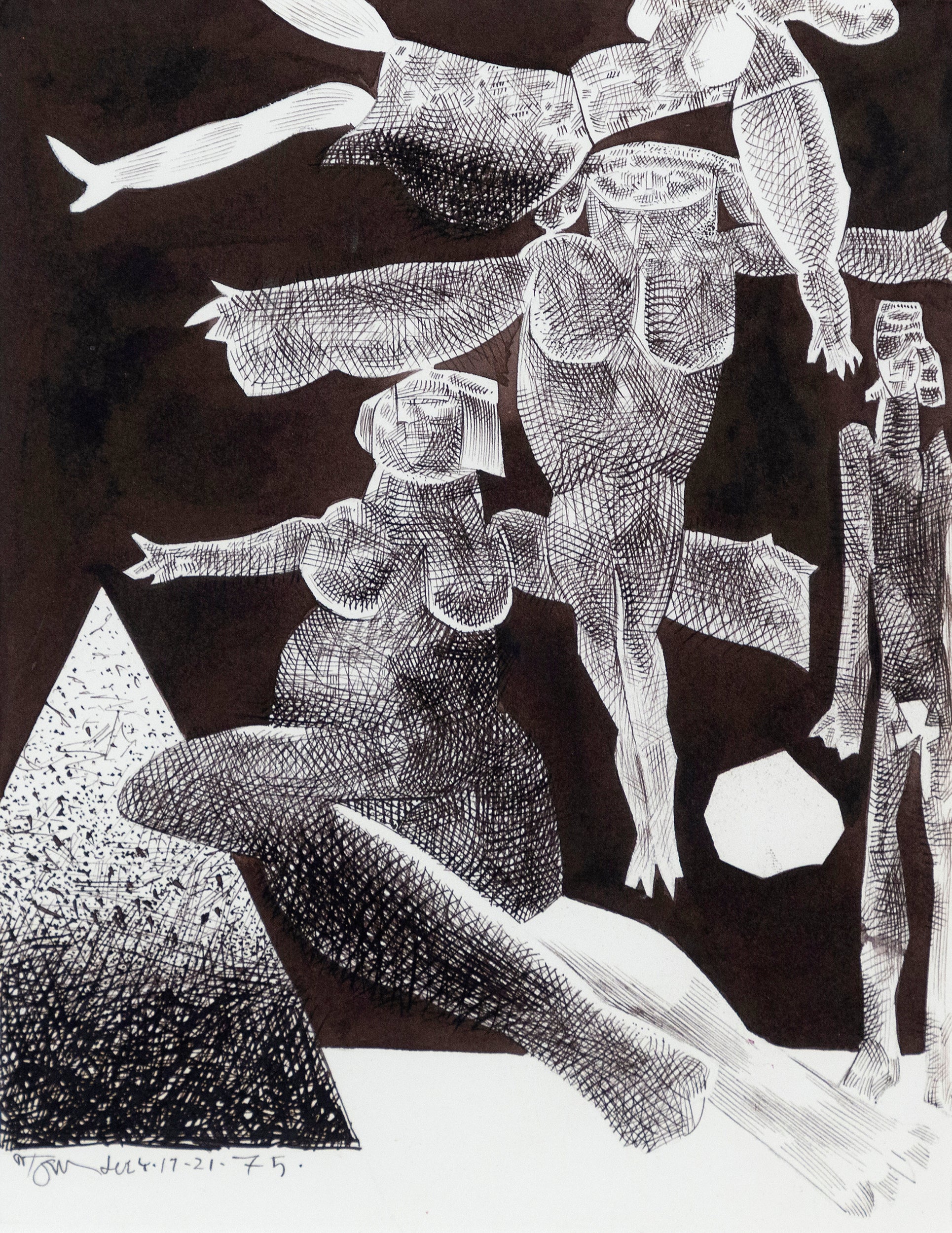 HAROLD TOWN "VALE VARIATIONS #144" INK DRAWING, 1975 - Image 9