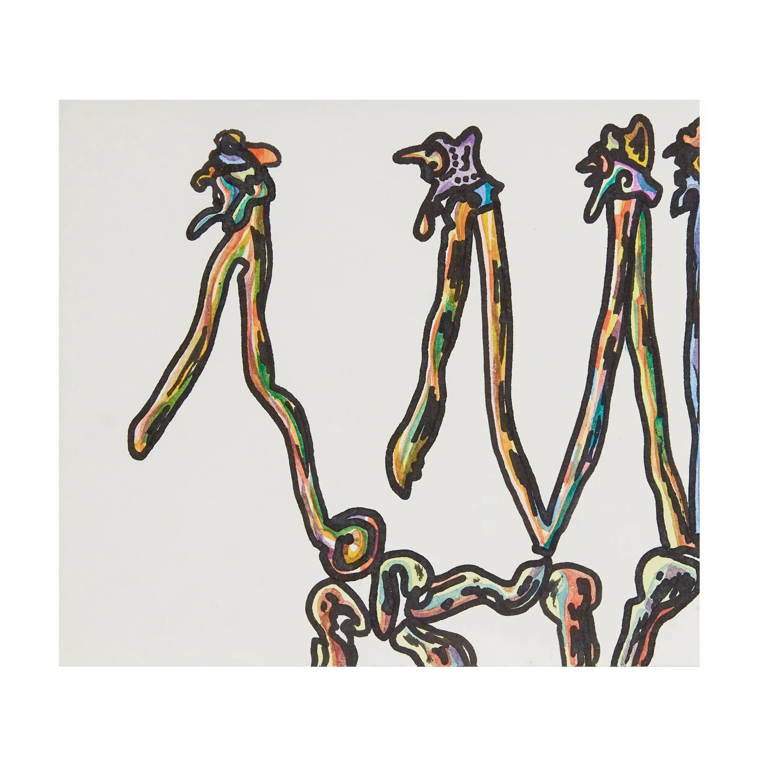 HAROLD TOWN "WALKING LETTERS" MIXED MEDIA, c. 1984 - Image 3