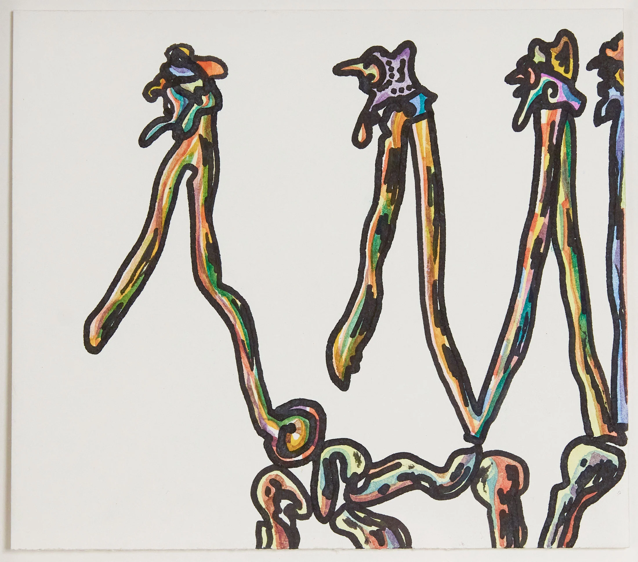 HAROLD TOWN "WALKING LETTERS" MIXED MEDIA, c. 1984 - Image 9