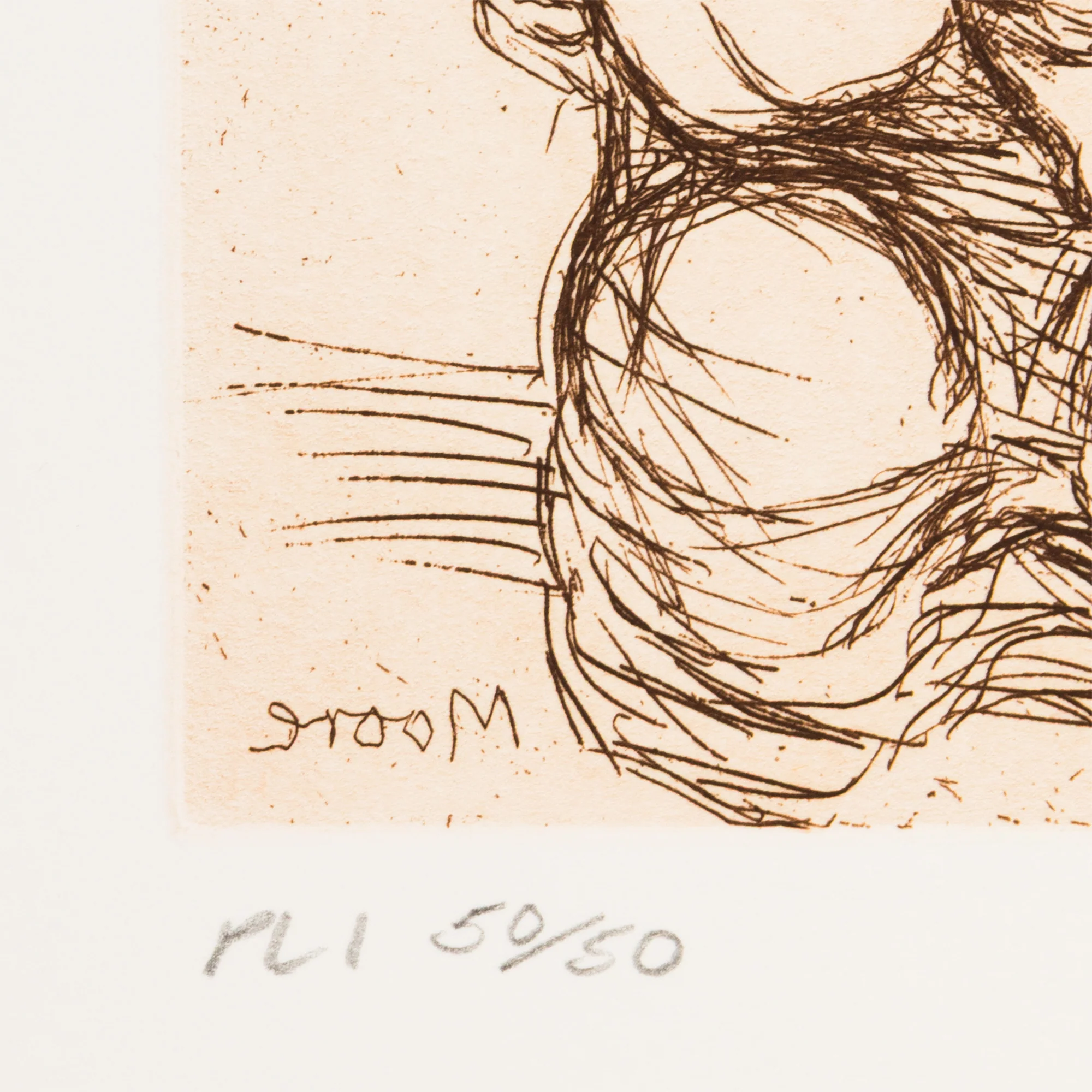 HENRY MOORE "MOTHER AND CHILD - PL 1" ETCHING, 1983 - Image 7
