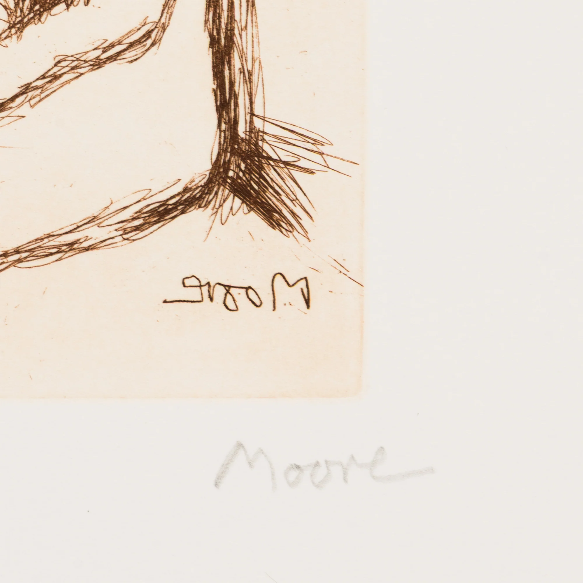 HENRY MOORE "MOTHER AND CHILD - PL 3" ETCHING, 1983 - Image 4
