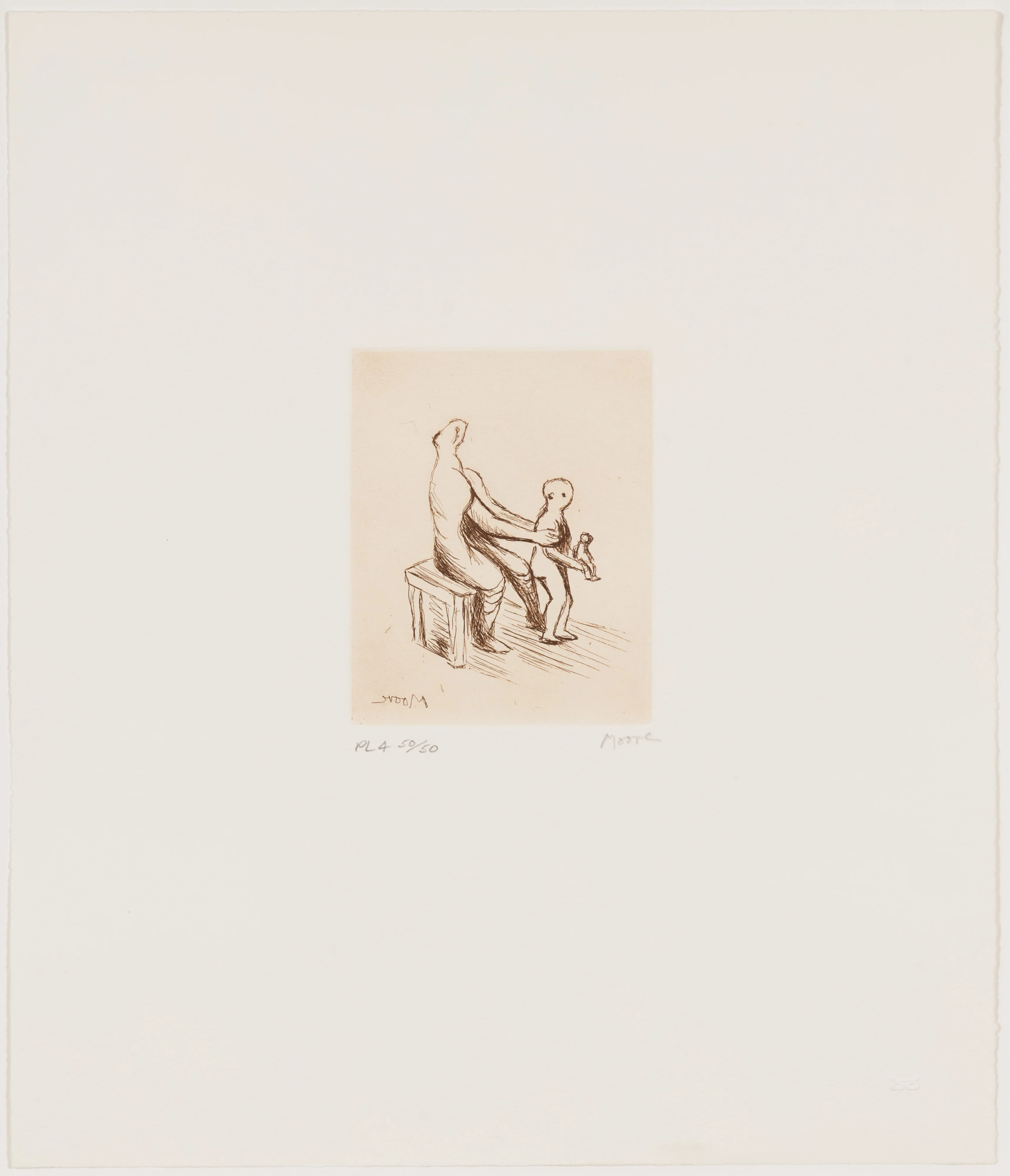 HENRY MOORE "MOTHER AND CHILD - PL 4" ETCHING, 1983 - Image 14