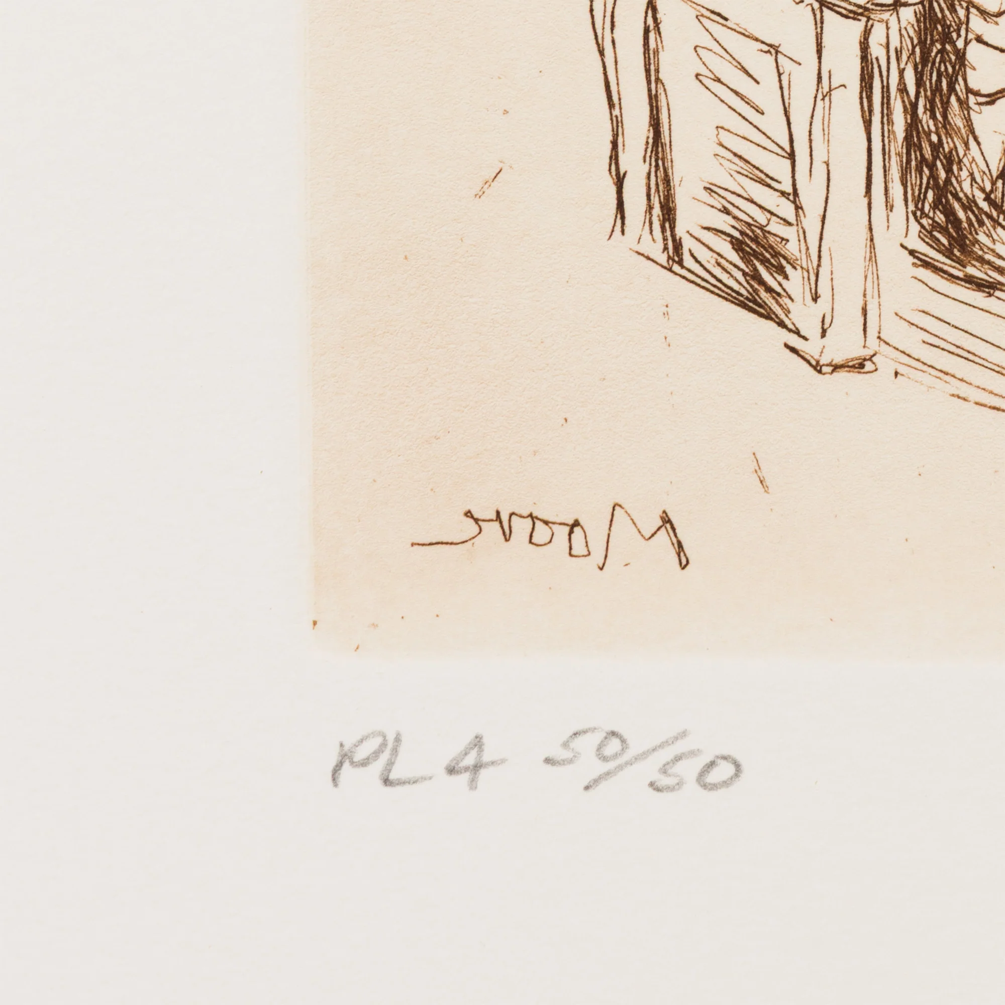 HENRY MOORE "MOTHER AND CHILD - PL 4" ETCHING, 1983 - Image 8