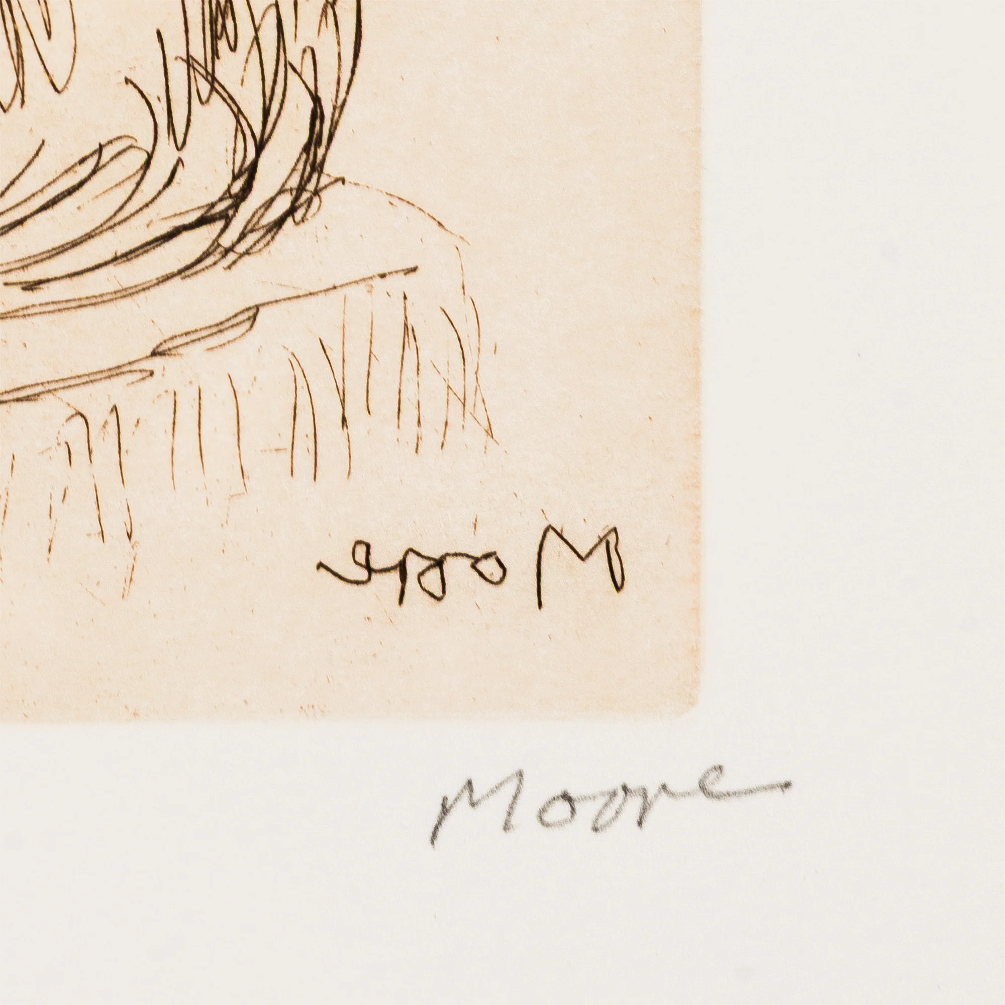 HENRY MOORE "MOTHER AND CHILD - PL 5" ETCHING, 1983 - Image 4