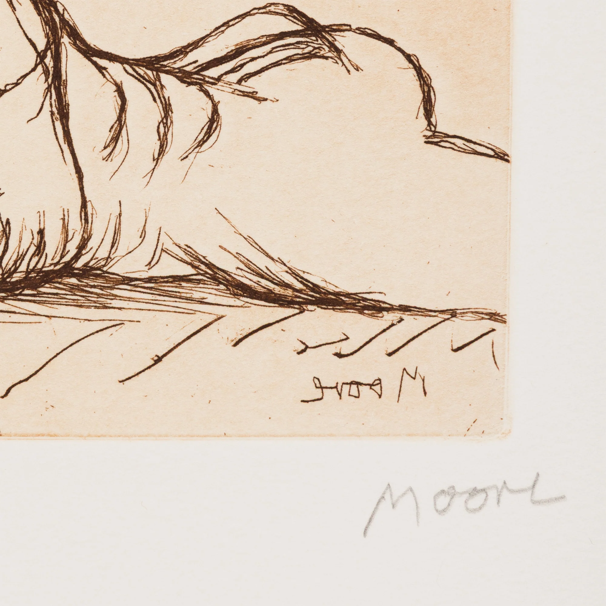 HENRY MOORE "MOTHER AND CHILD - PL 6" ETCHING, 1983 - Image 4