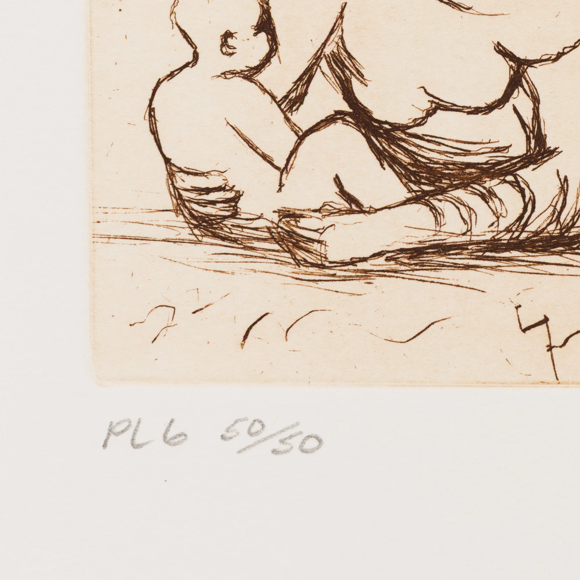 HENRY MOORE "MOTHER AND CHILD - PL 6" ETCHING, 1983 - Image 8