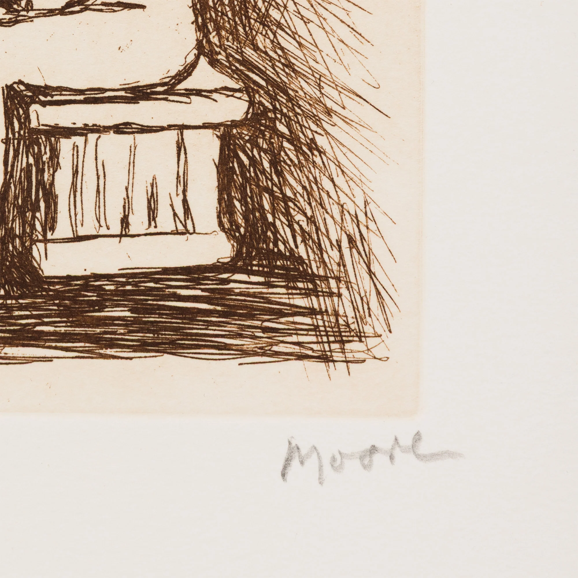 HENRY MOORE "MOTHER AND CHILD - PL 8" ETCHING, 1983 - Image 4