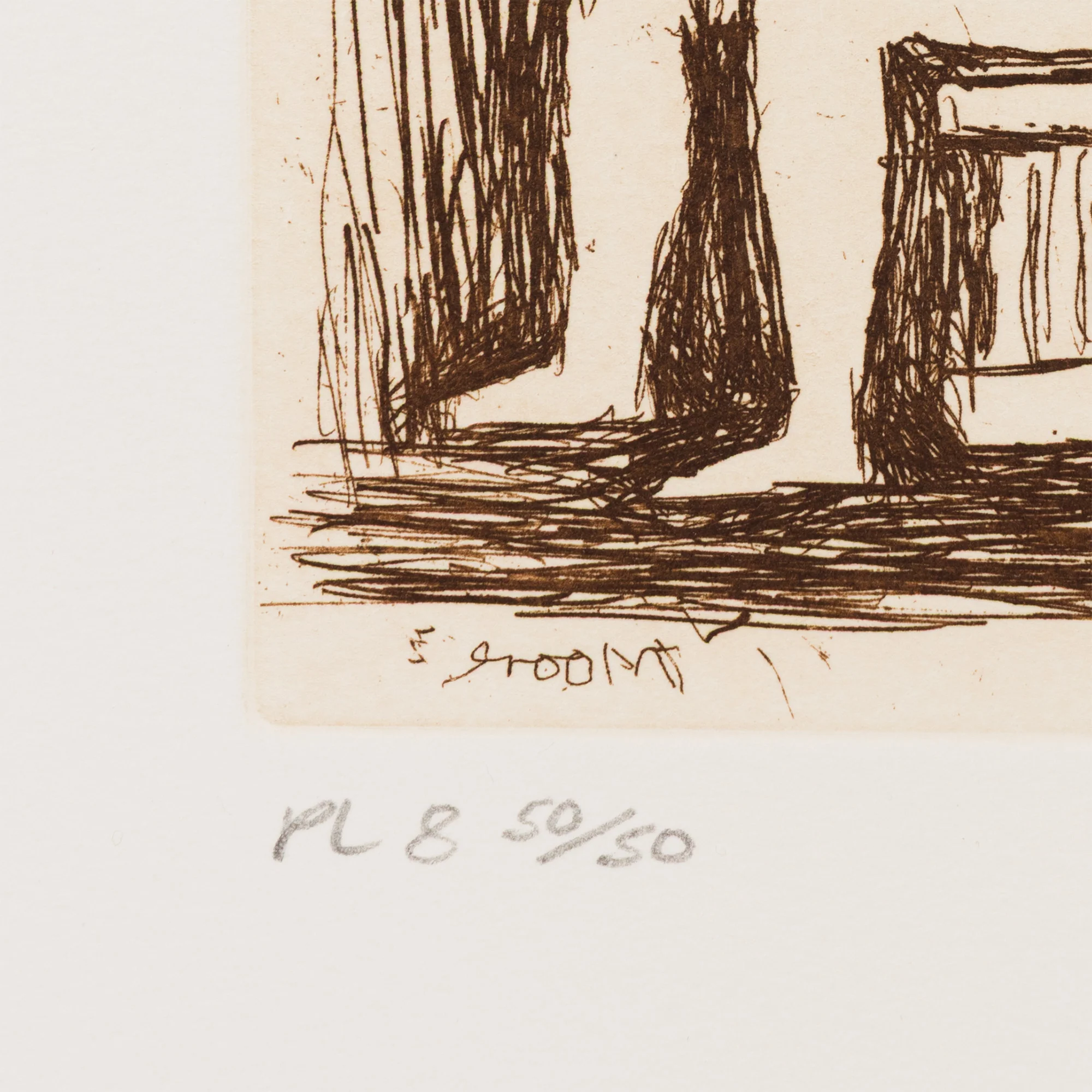 HENRY MOORE "MOTHER AND CHILD - PL 8" ETCHING, 1983 - Image 8