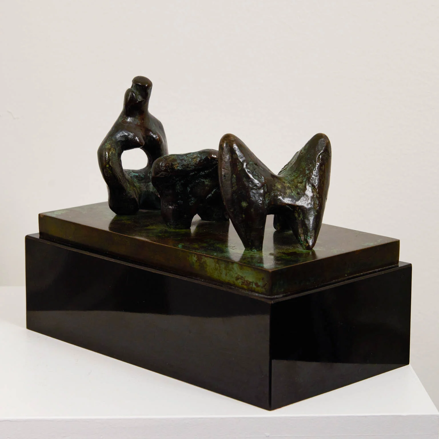 HENRY MOORE "THREE PIECE RECLINING FIGURE" BRONZE, 1963 - Image 4