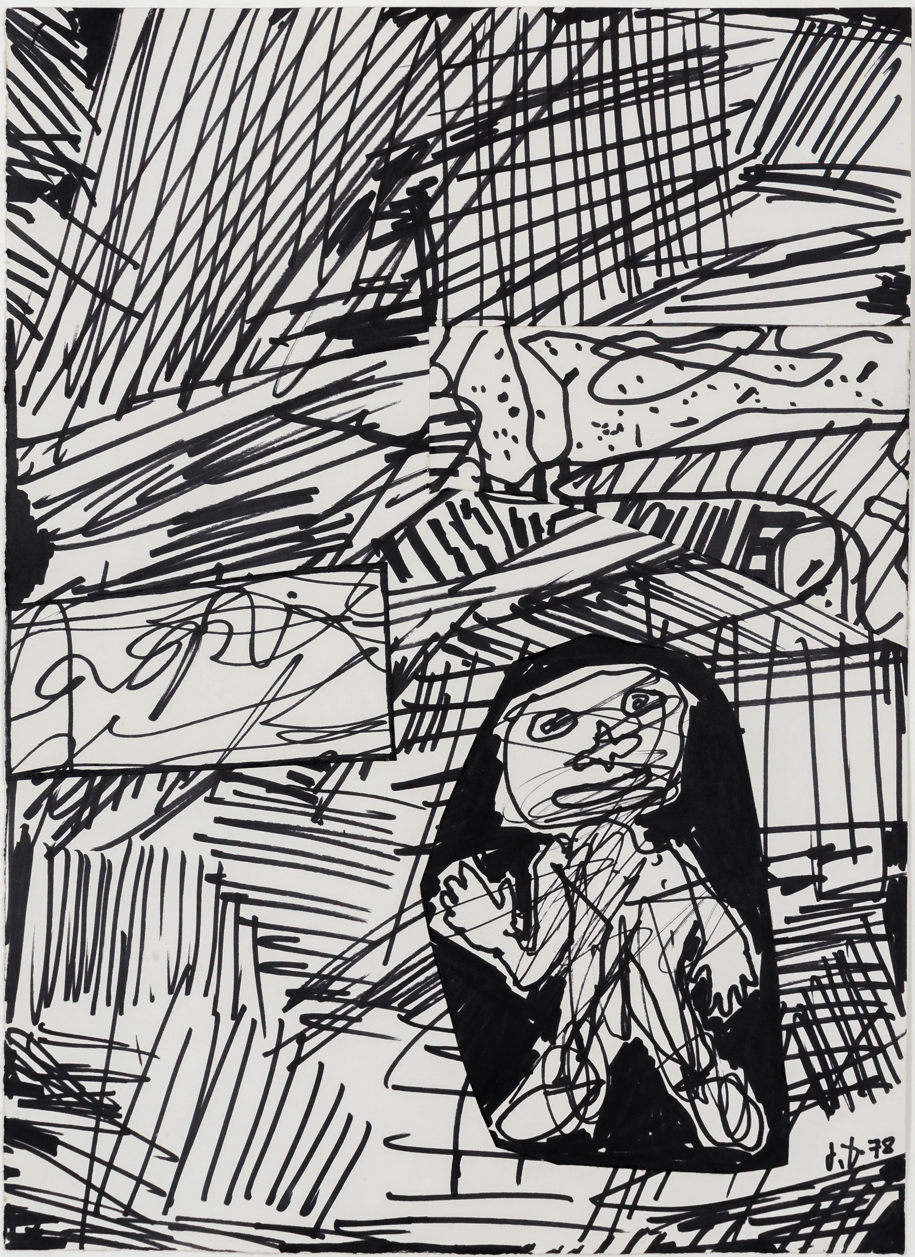JEAN DUBUFFET "SITUATION XXVIII" COLLAGE, 1978 - Image 13