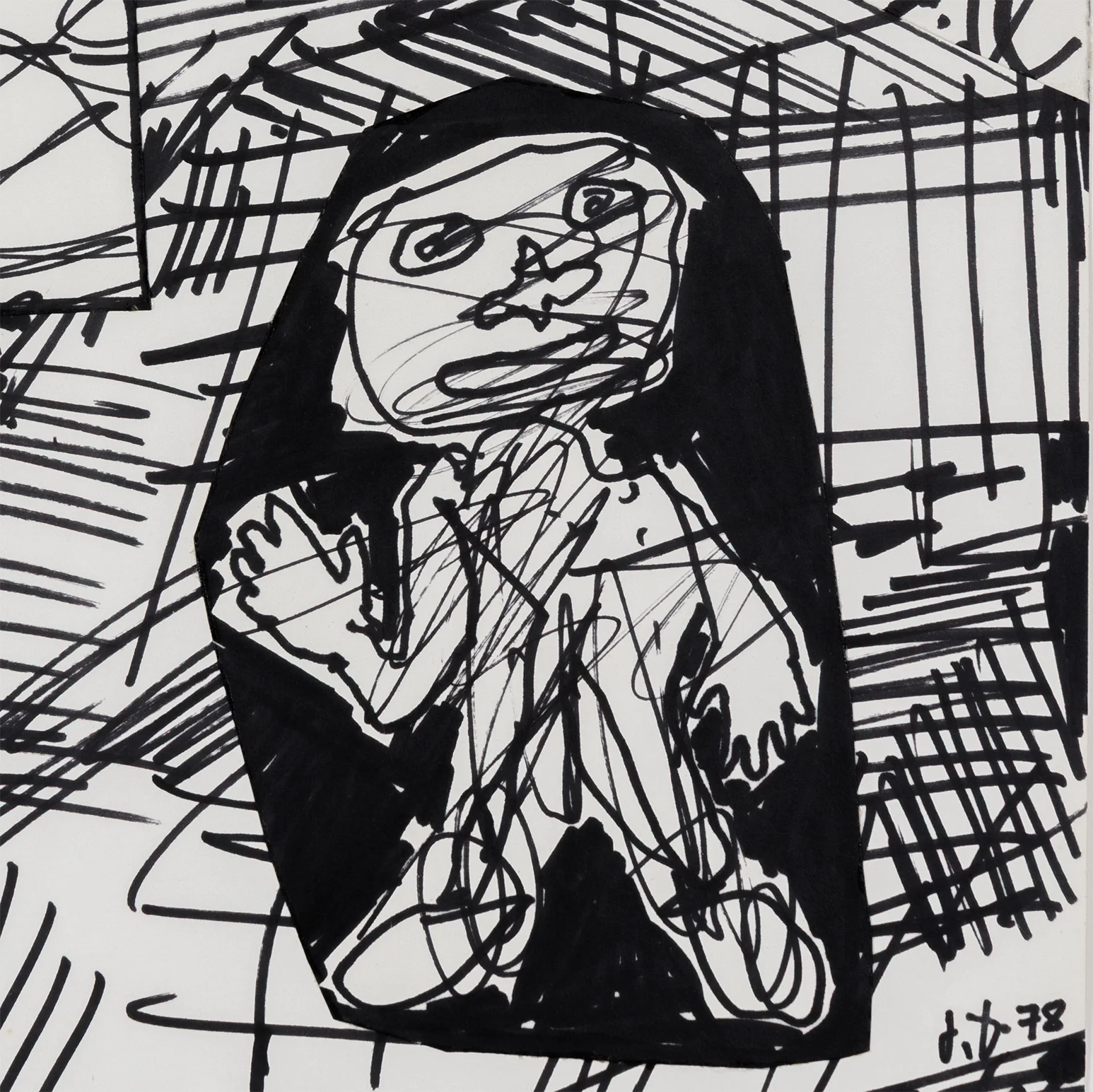 JEAN DUBUFFET "SITUATION XXVIII" COLLAGE, 1978 - Image 5