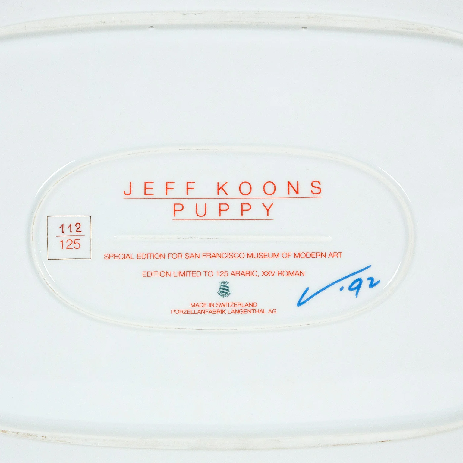 JEFF KOONS "PUPPY" PORCELAIN PLATTER, 1992 - Image 4