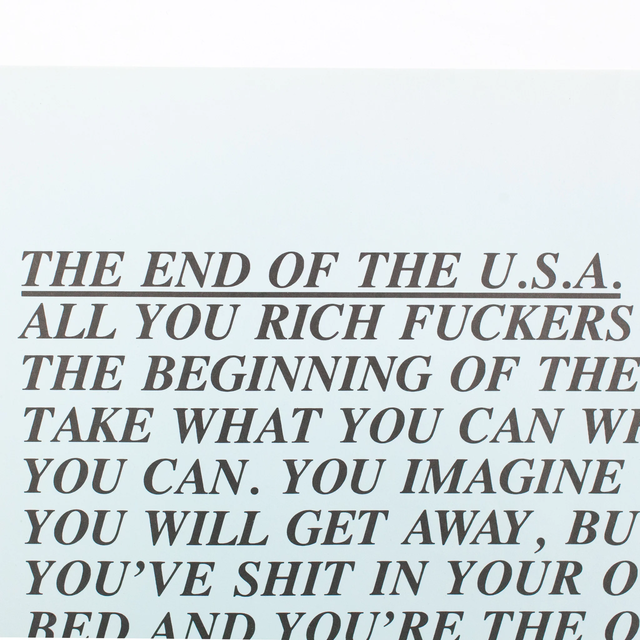 JENNY HOLZER "END OF THE USA" INFLAMMATORY ESSAYS, 1982 - Image 4