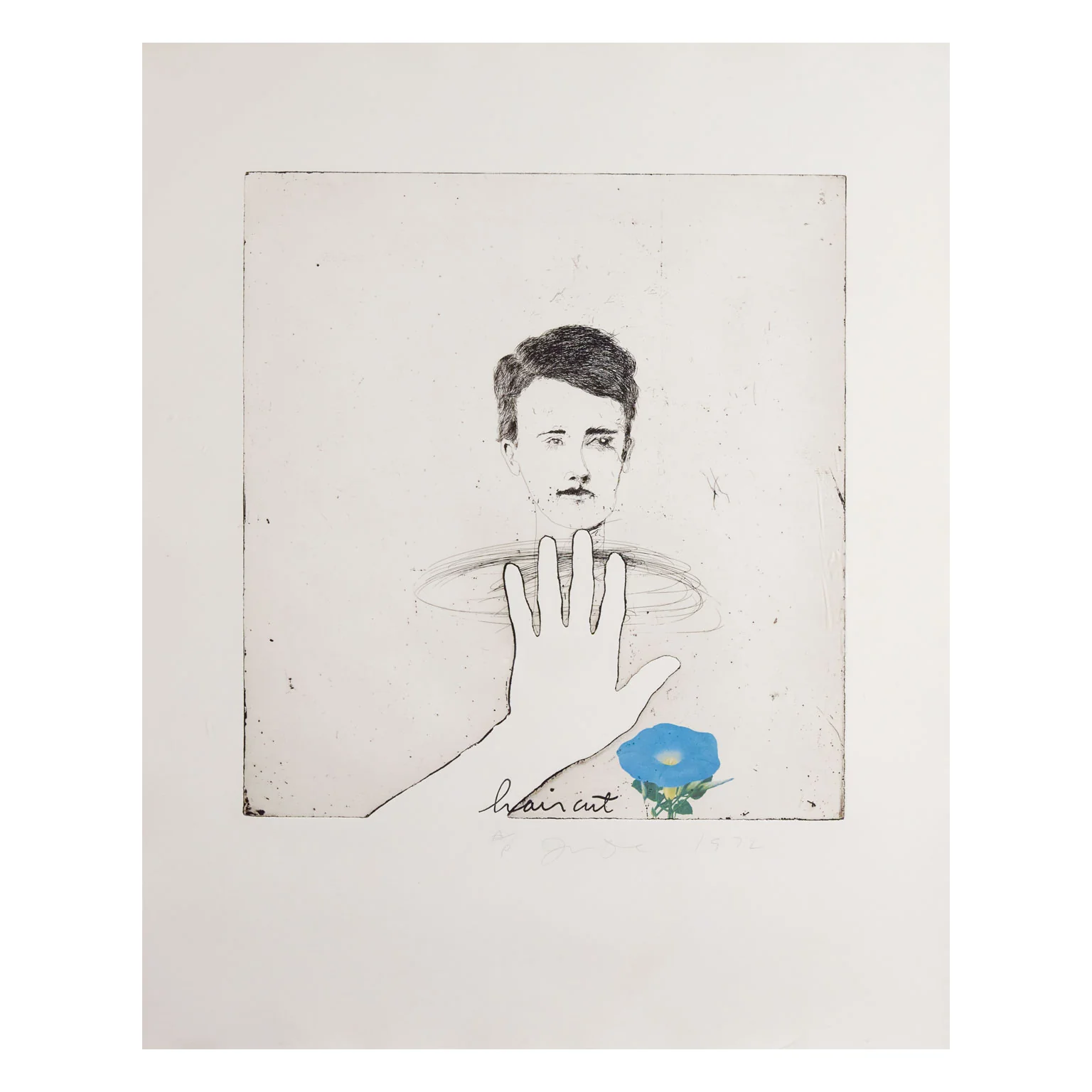 JIM DINE “BLUE HAIRCUT” ETCHING, 1972 - Image 3