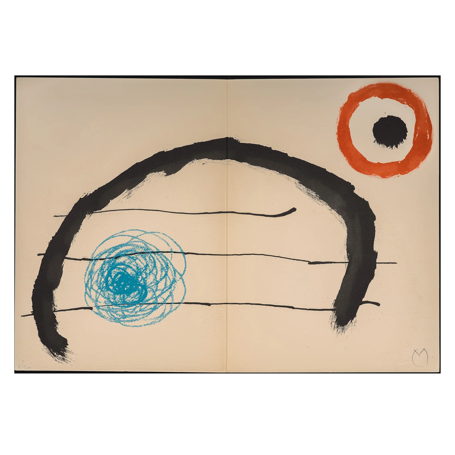 JOAN MIRO "OBRA INÈDITA RECENT IX" LITHOGRAPH, 1964 - Image 3