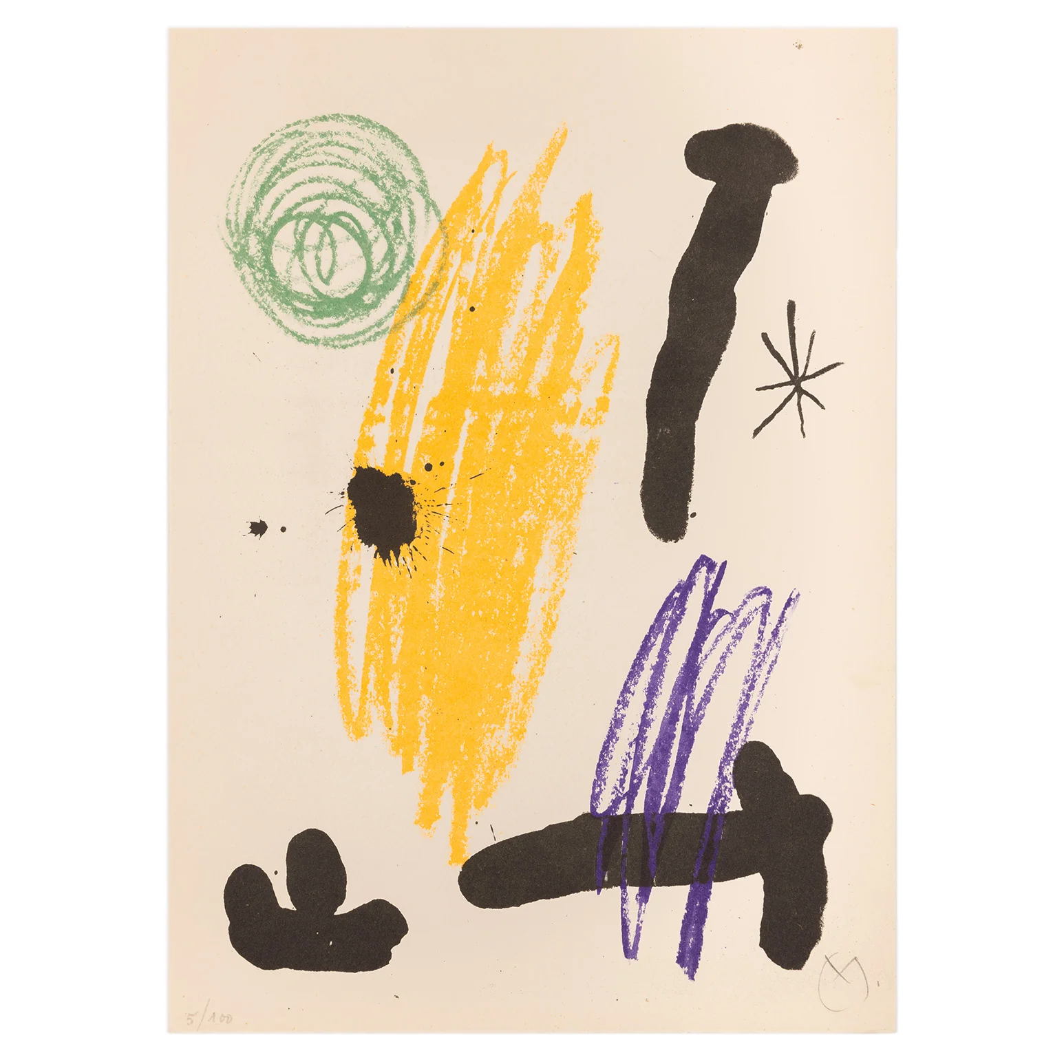 JOAN MIRO "OBRA INÈDITA RECENT V" LITHOGRAPH, 1964 - Image 3