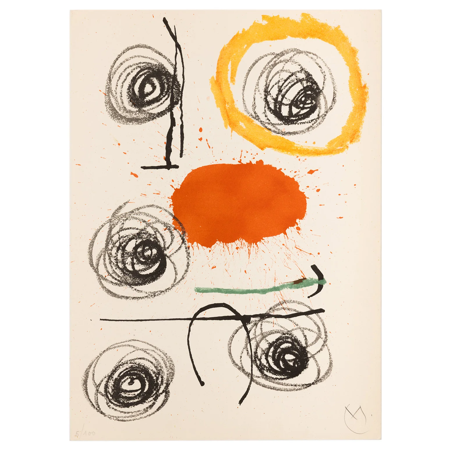 JOAN MIRO "OBRA INÈDITA RECENT X" LITHOGRAPH, 1964 - Image 3