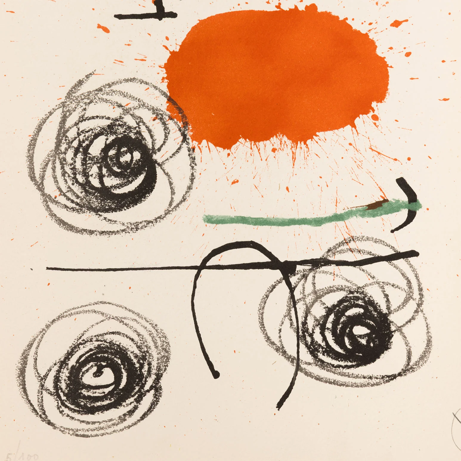 JOAN MIRO "OBRA INÈDITA RECENT X" LITHOGRAPH, 1964 - Image 5