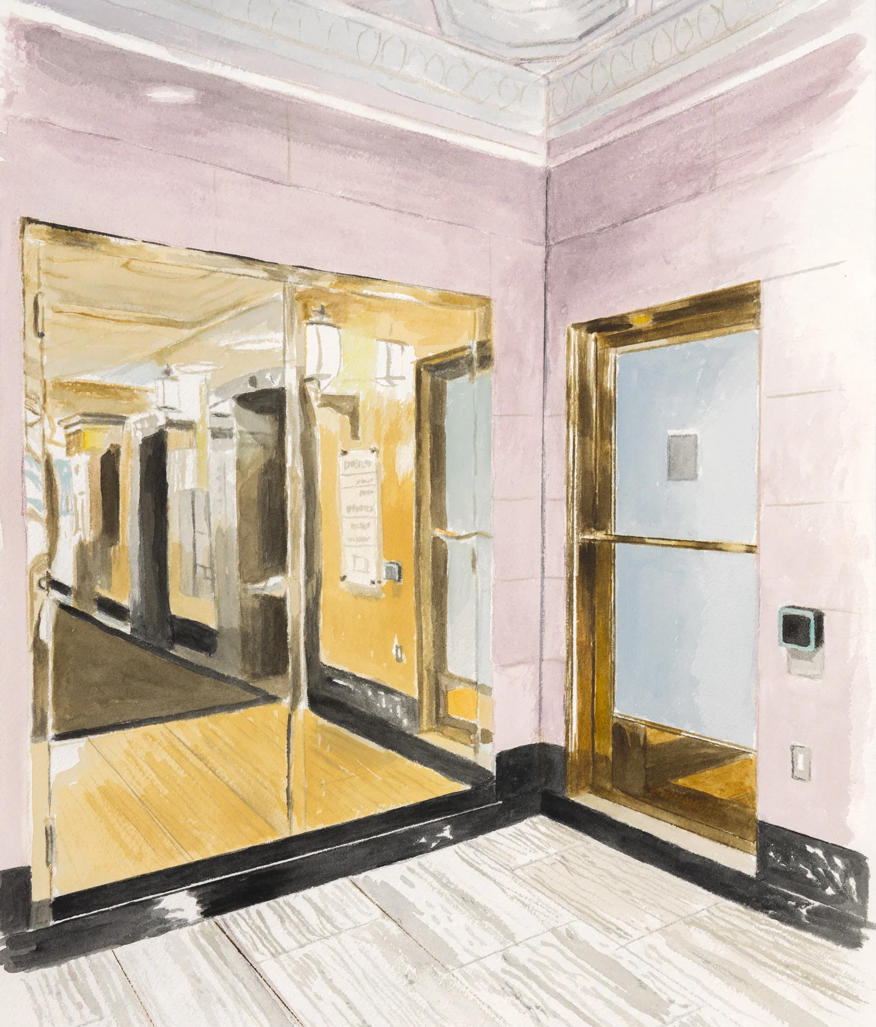 JOANNE TOD "BRASS ENTRY" WATERCOLOR, 2025