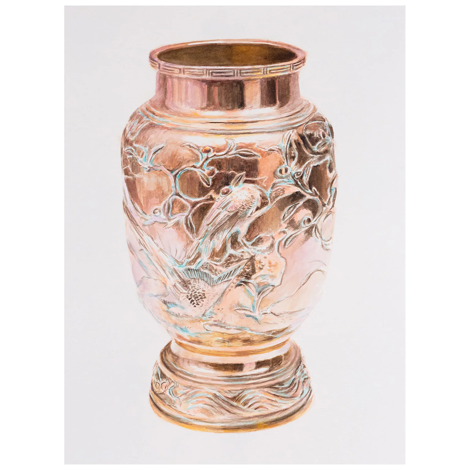 JOANNE TOD "COPPER BIRDS" WATERCOLOR, 2021 - Image 3