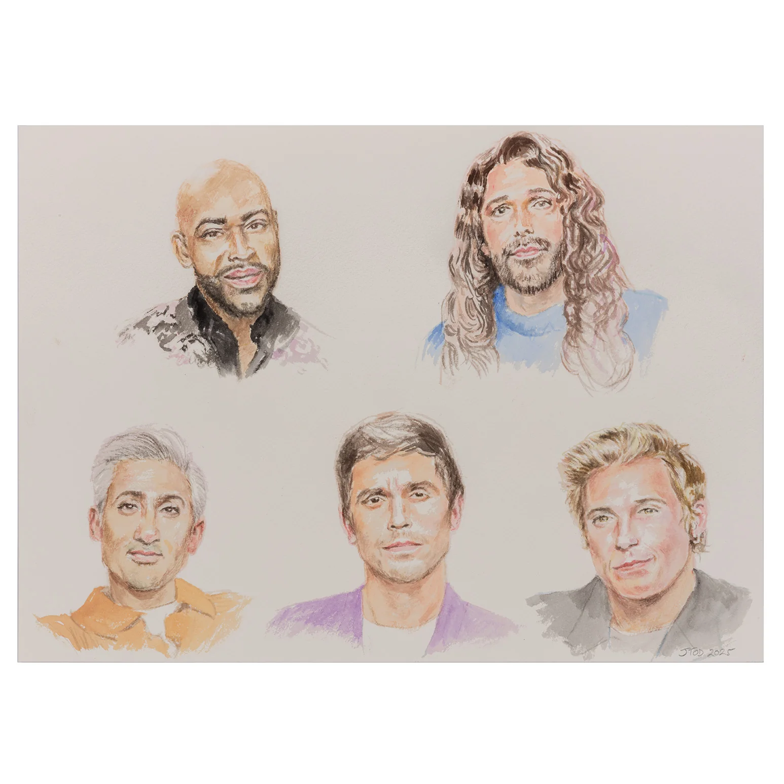 JOANNE TOD "FAB FIVE" WATERCOLOR, 2025 - Image 3