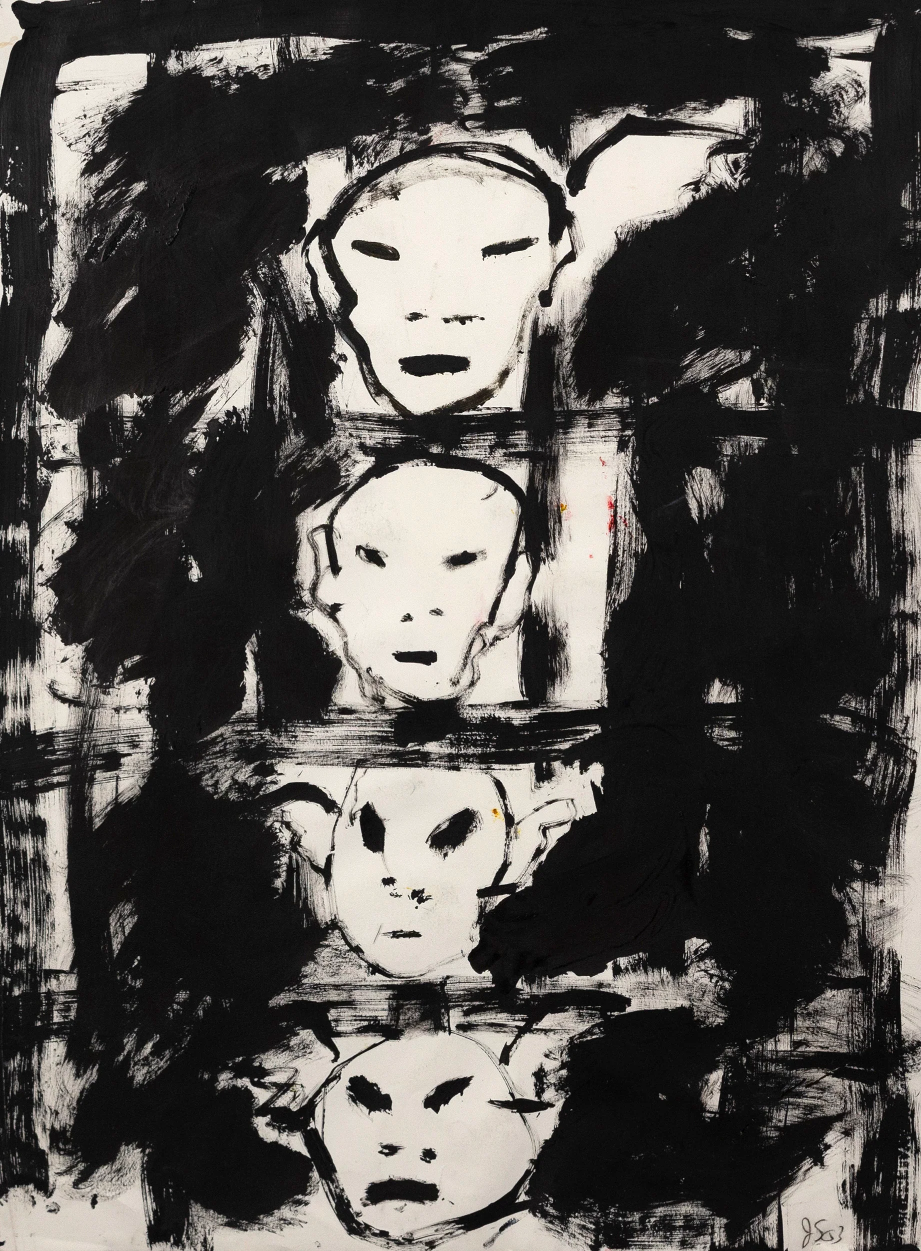 JOHN SCOTT "UNTITLED" ACRYLIC ON PAPER, 2003 - Image 9