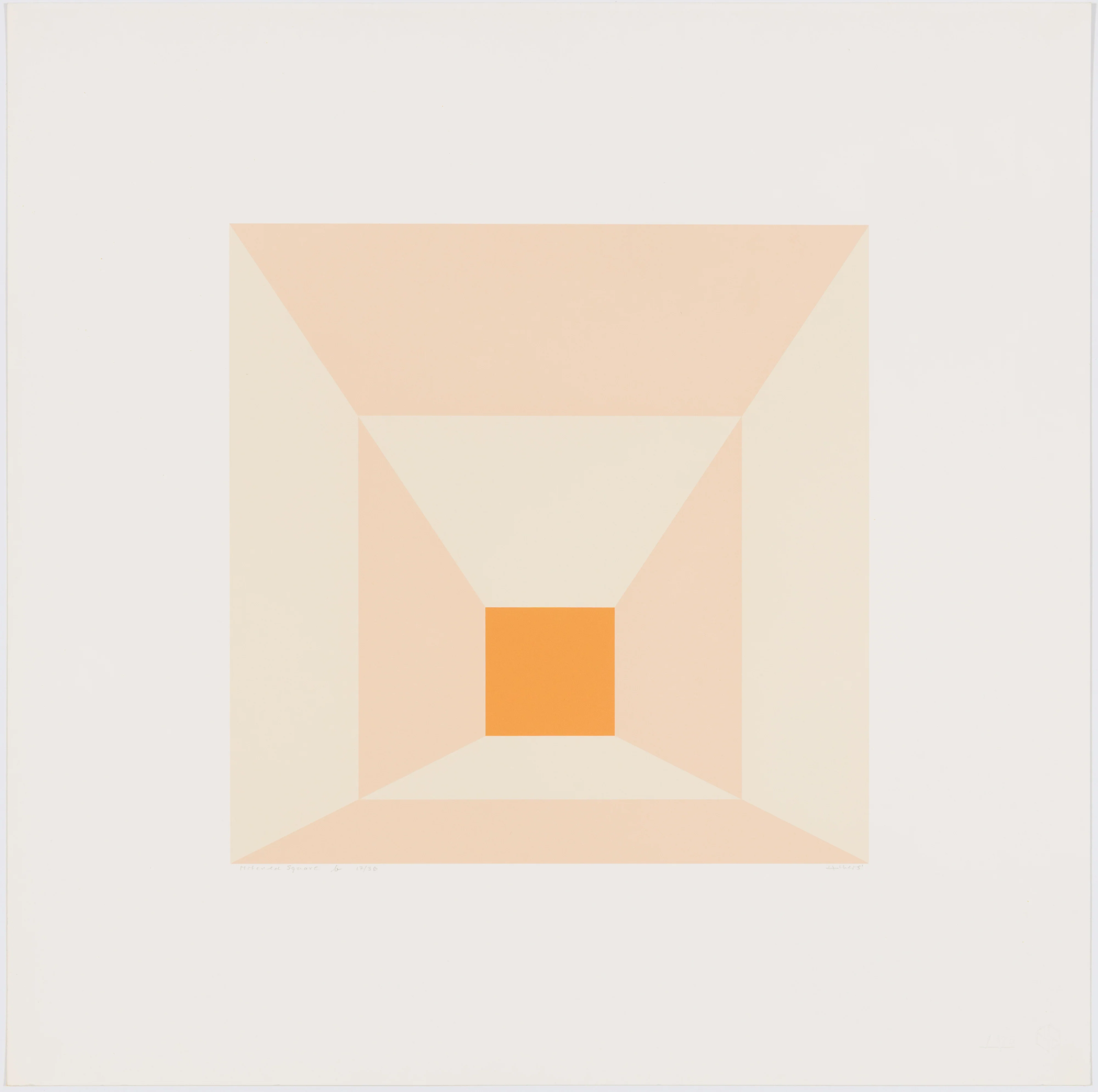JOSEF ALBERS "MITERED SQUARES - APRICOT" SCREENPRINT, 1976 - Image 16
