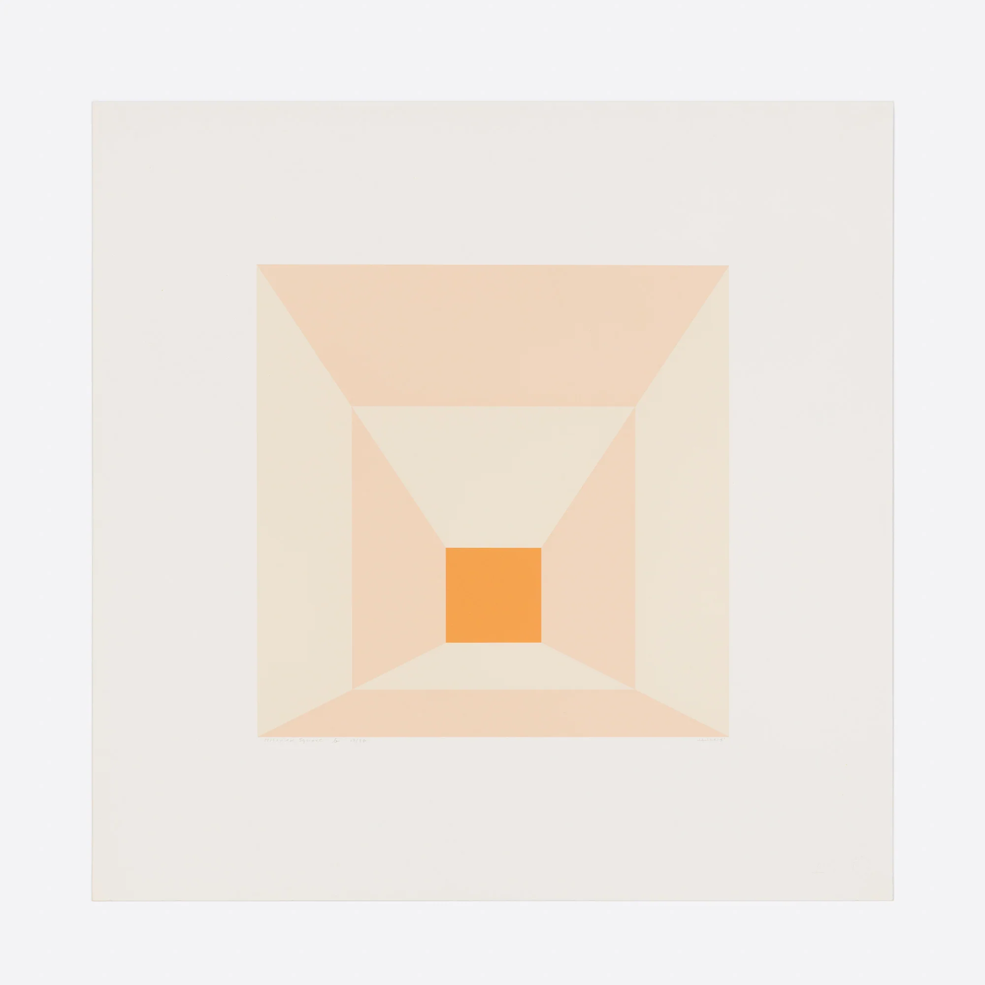 JOSEF ALBERS "MITERED SQUARES - APRICOT" SCREENPRINT, 1976 - Image 3