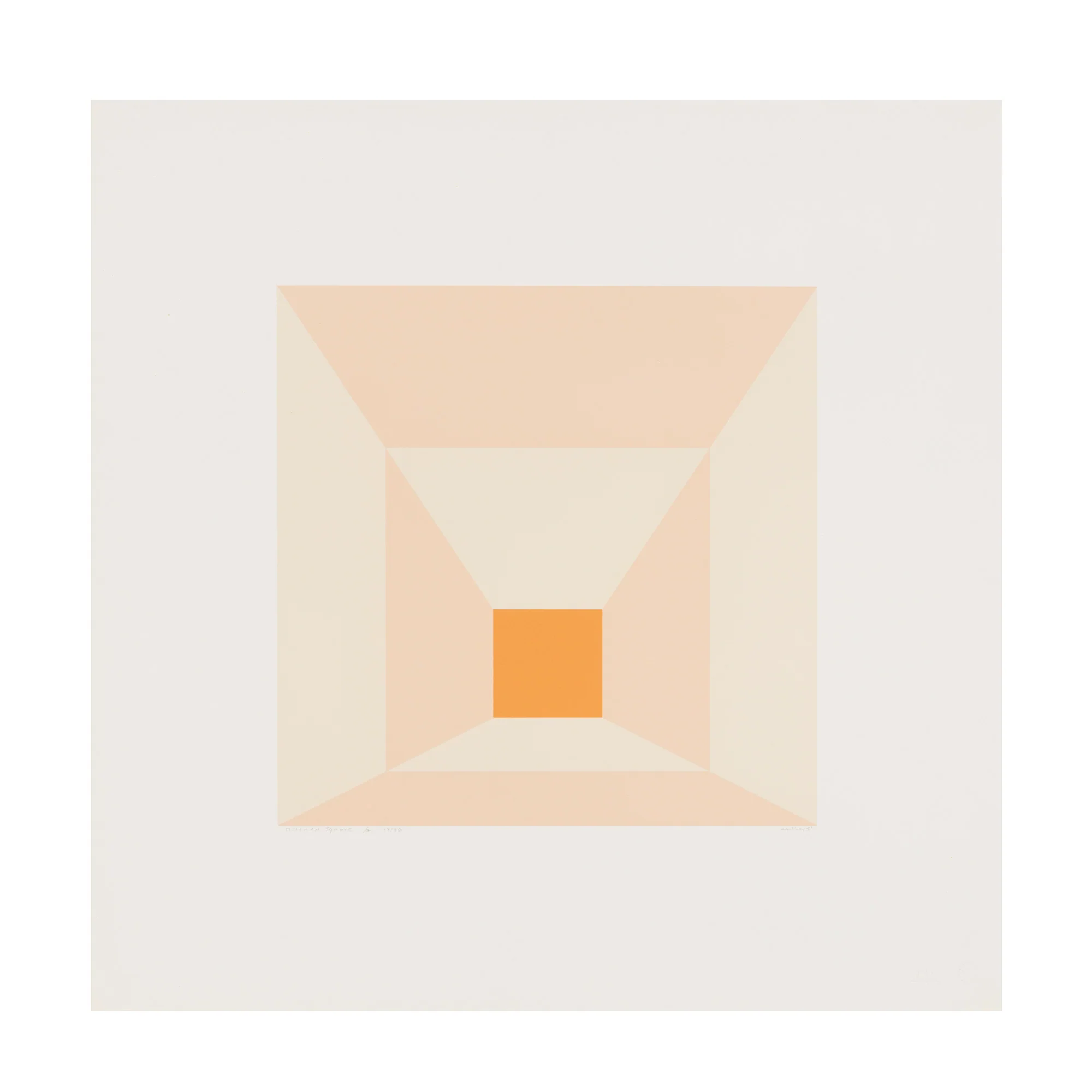 JOSEF ALBERS "MITERED SQUARES - APRICOT" SCREENPRINT, 1976 - Image 4