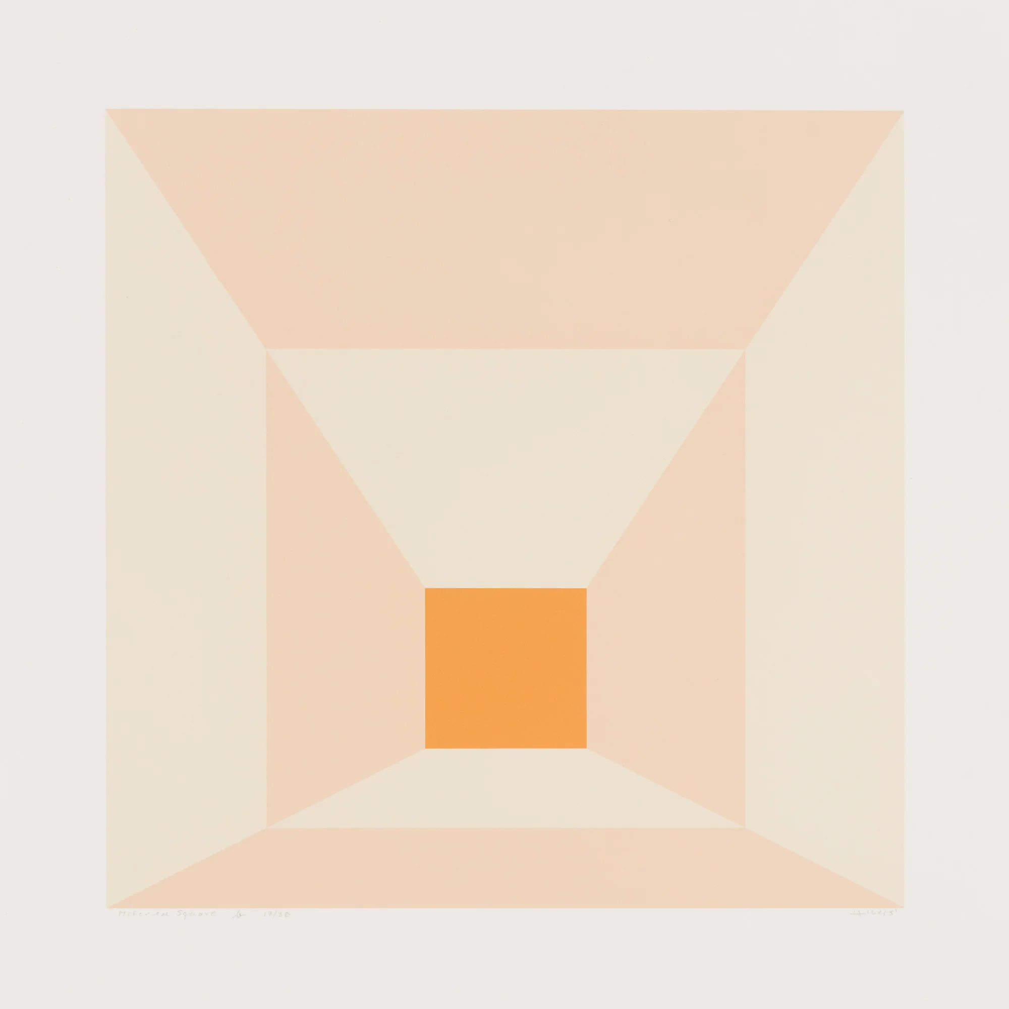 JOSEF ALBERS "MITERED SQUARES - APRICOT" SCREENPRINT, 1976 - Image 6