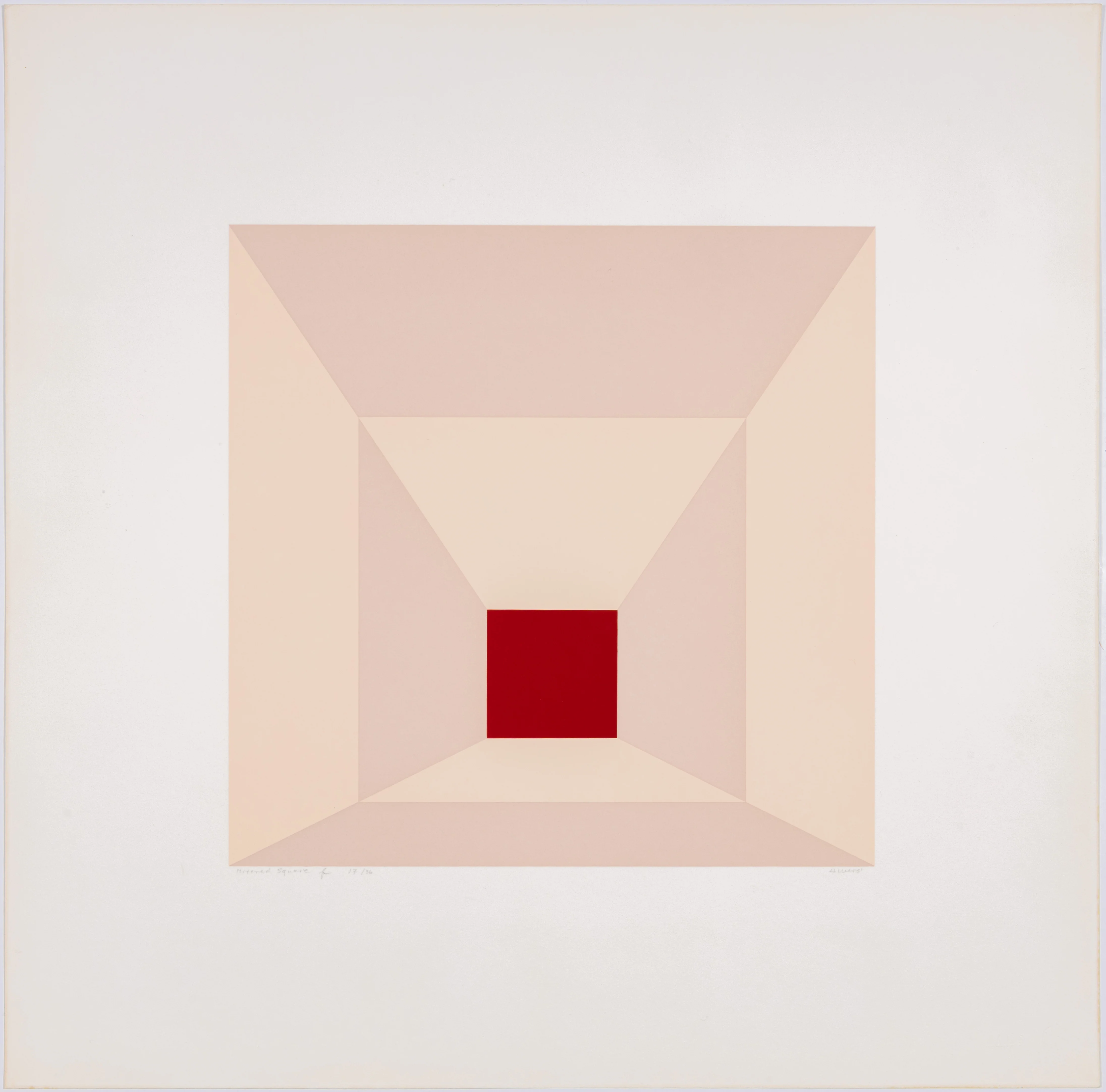 JOSEF ALBERS "MITERED SQUARES - CHERRY" SCREENPRINT, 1976 - Image 13