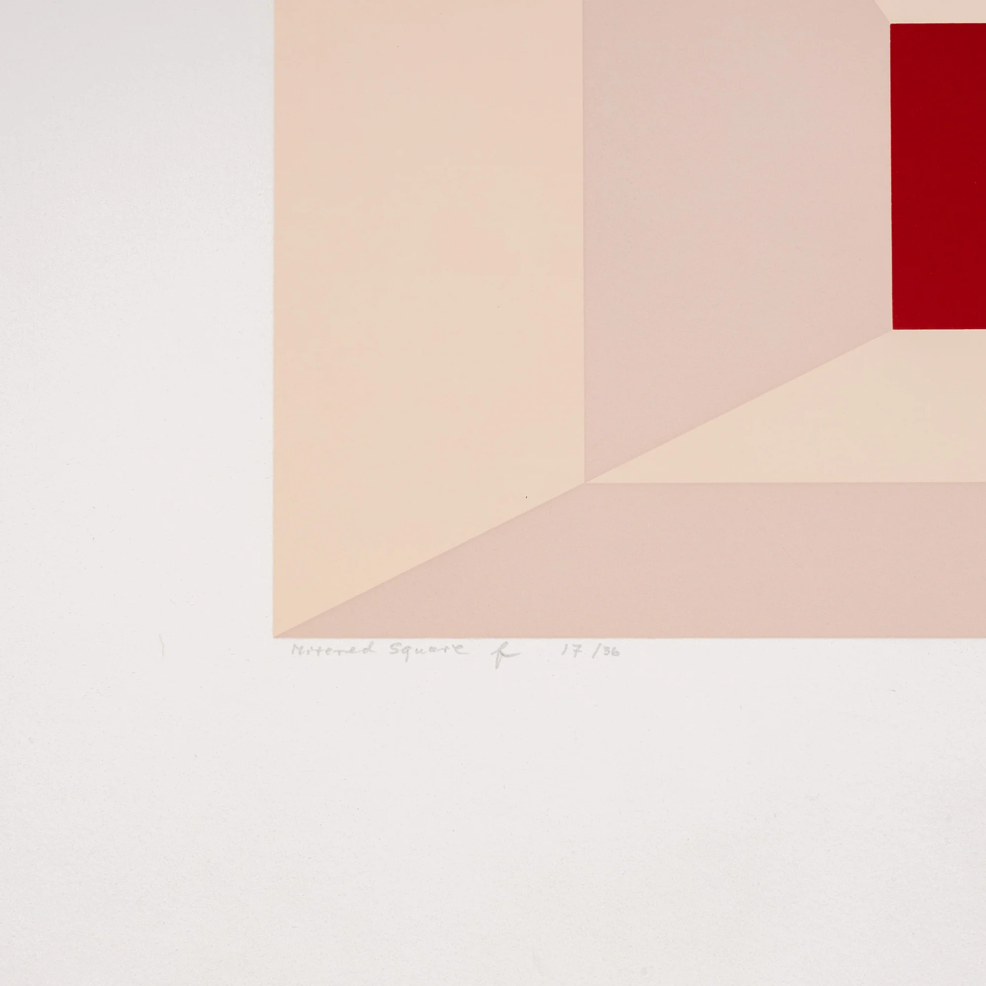 JOSEF ALBERS "MITERED SQUARES - CHERRY" SCREENPRINT, 1976 - Image 8