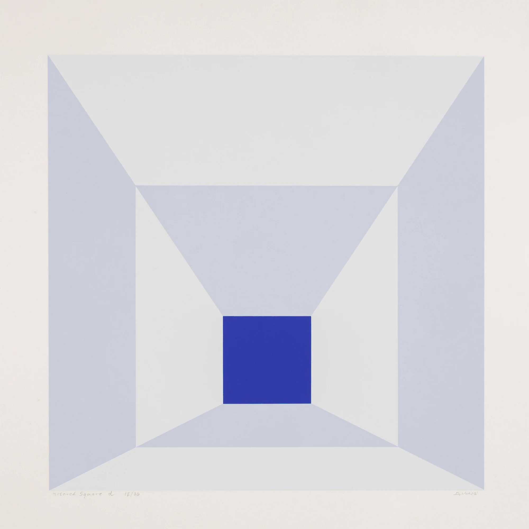 JOSEF ALBERS "MITERED SQUARES - COBALT" SCREENPRINT, 1976 - Image 3