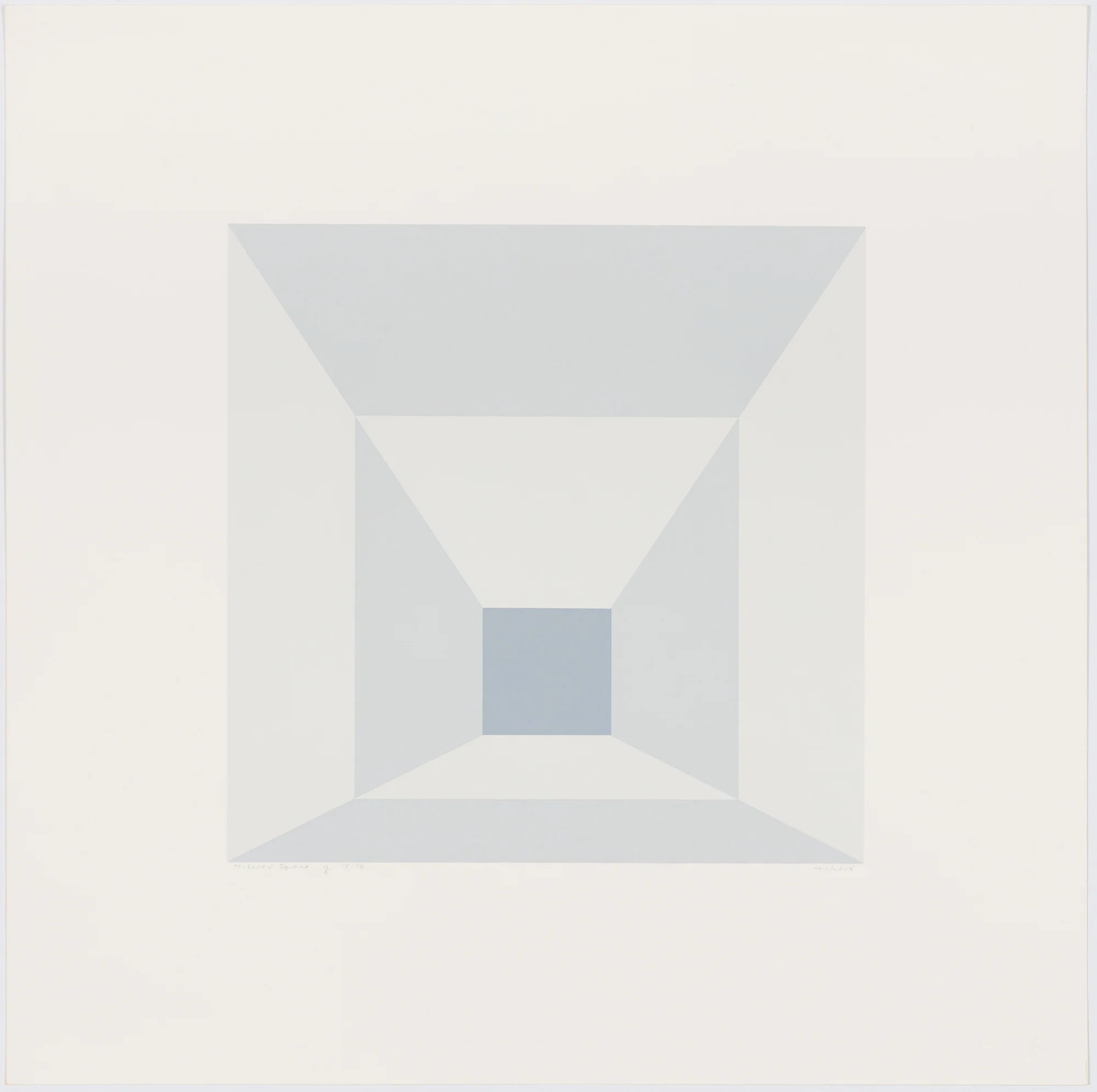 JOSEF ALBERS "MITERED SQUARES - FOG" SCREENPRINT, 1976 - Image 12