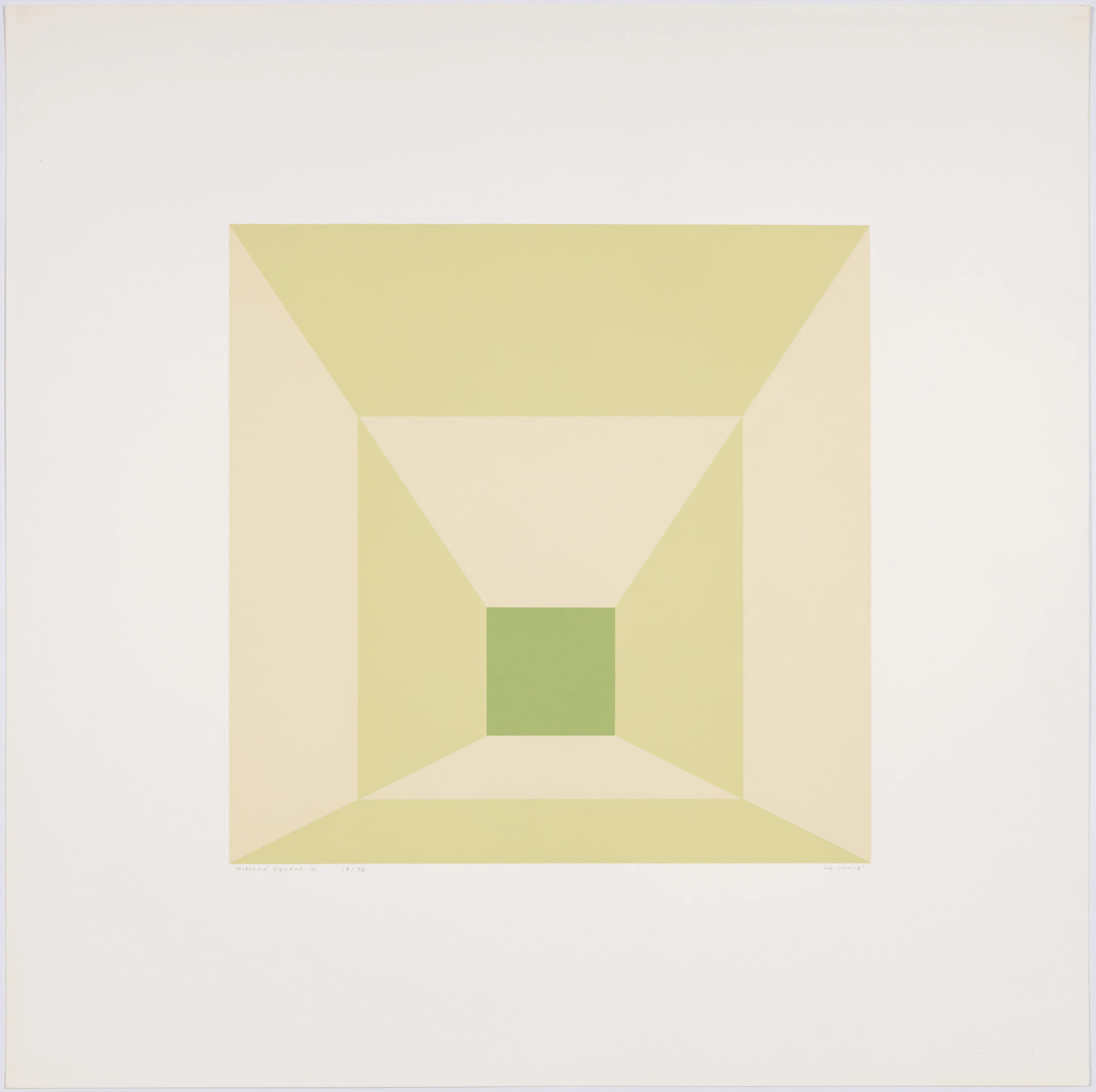 JOSEF ALBERS "MITERED SQUARES - LIME" SCREENPRINT, 1976 - Image 13
