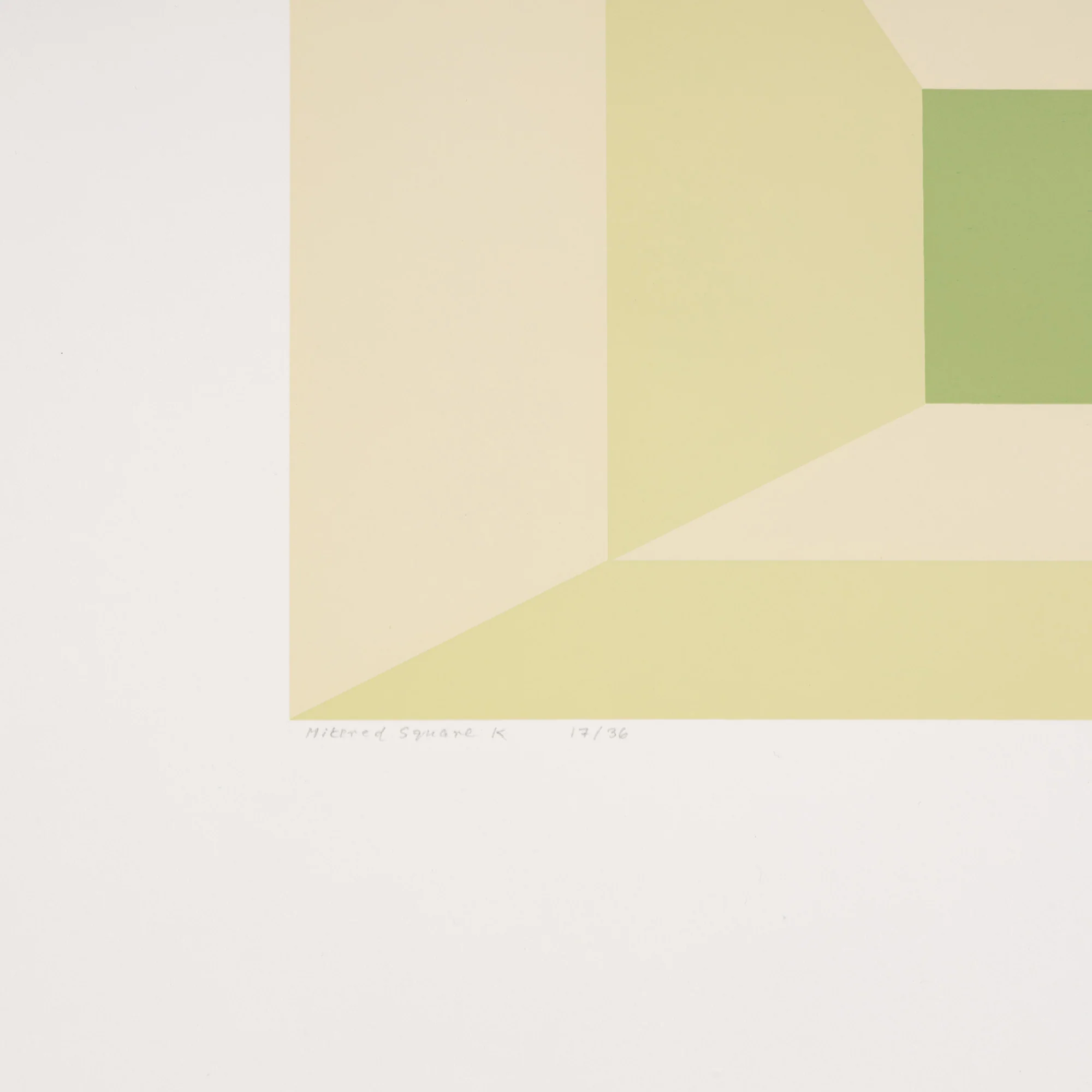 JOSEF ALBERS "MITERED SQUARES - LIME" SCREENPRINT, 1976 - Image 8