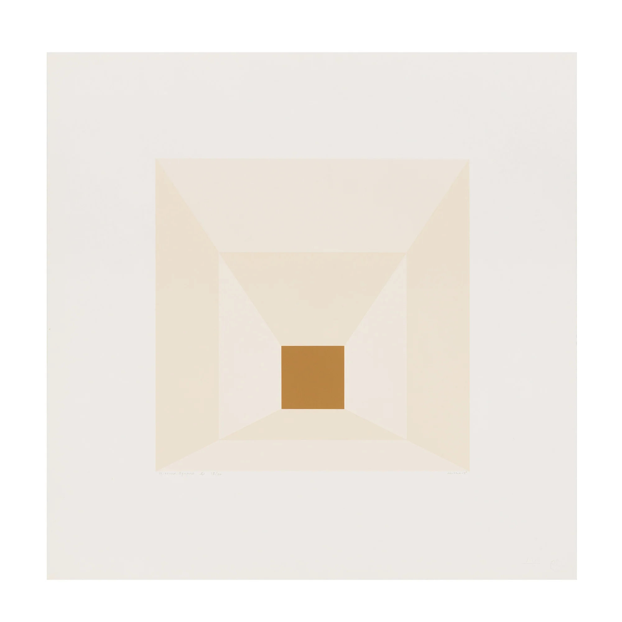 JOSEF ALBERS "MITERED SQUARES - MAHOGANY" SCREENPRINT, 1976 - Image 3