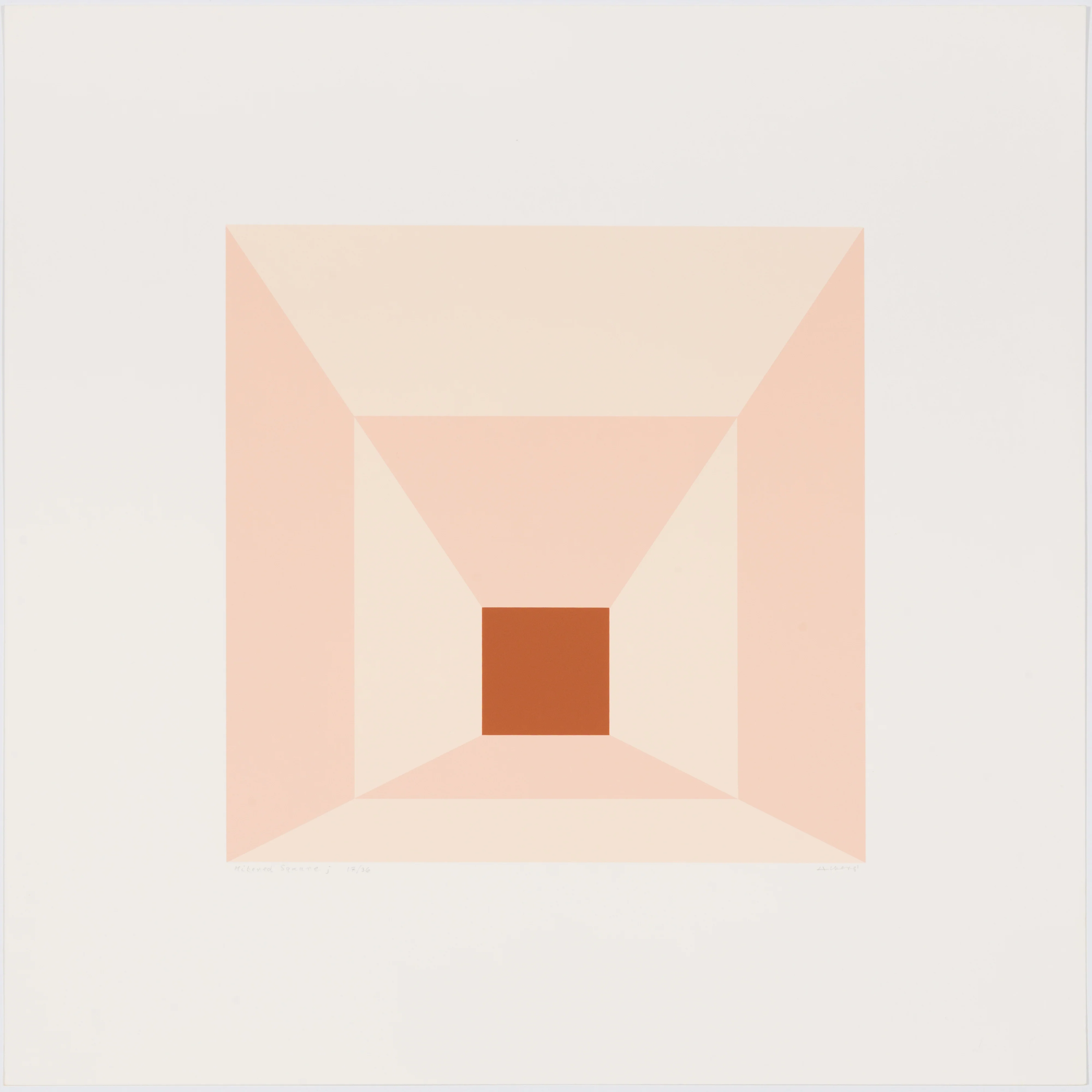JOSEF ALBERS "MITERED SQUARES - PEACH" SCREENPRINT, 1976 - Image 14