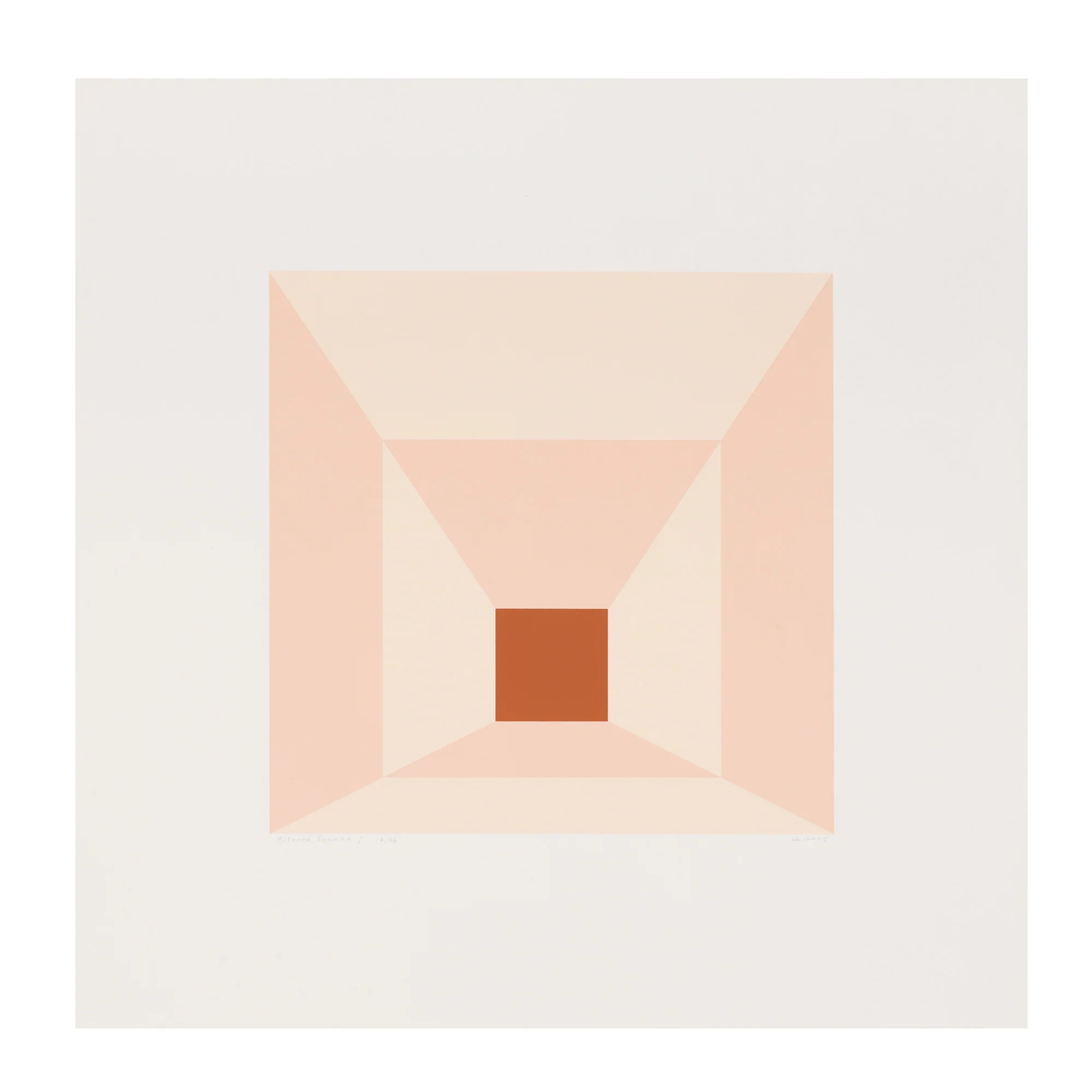 JOSEF ALBERS "MITERED SQUARES - PEACH" SCREENPRINT, 1976 - Image 3
