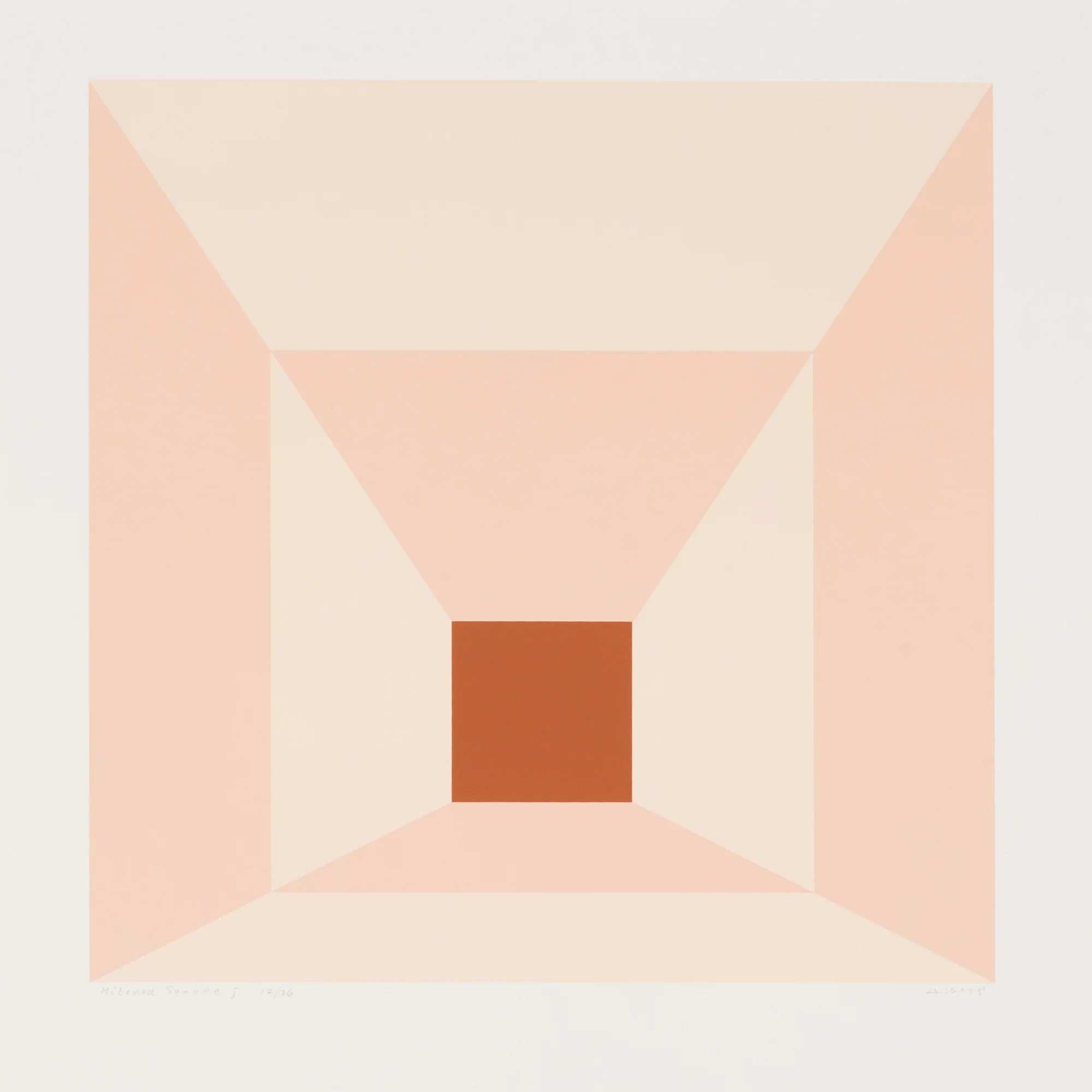 JOSEF ALBERS "MITERED SQUARES - PEACH" SCREENPRINT, 1976 - Image 5