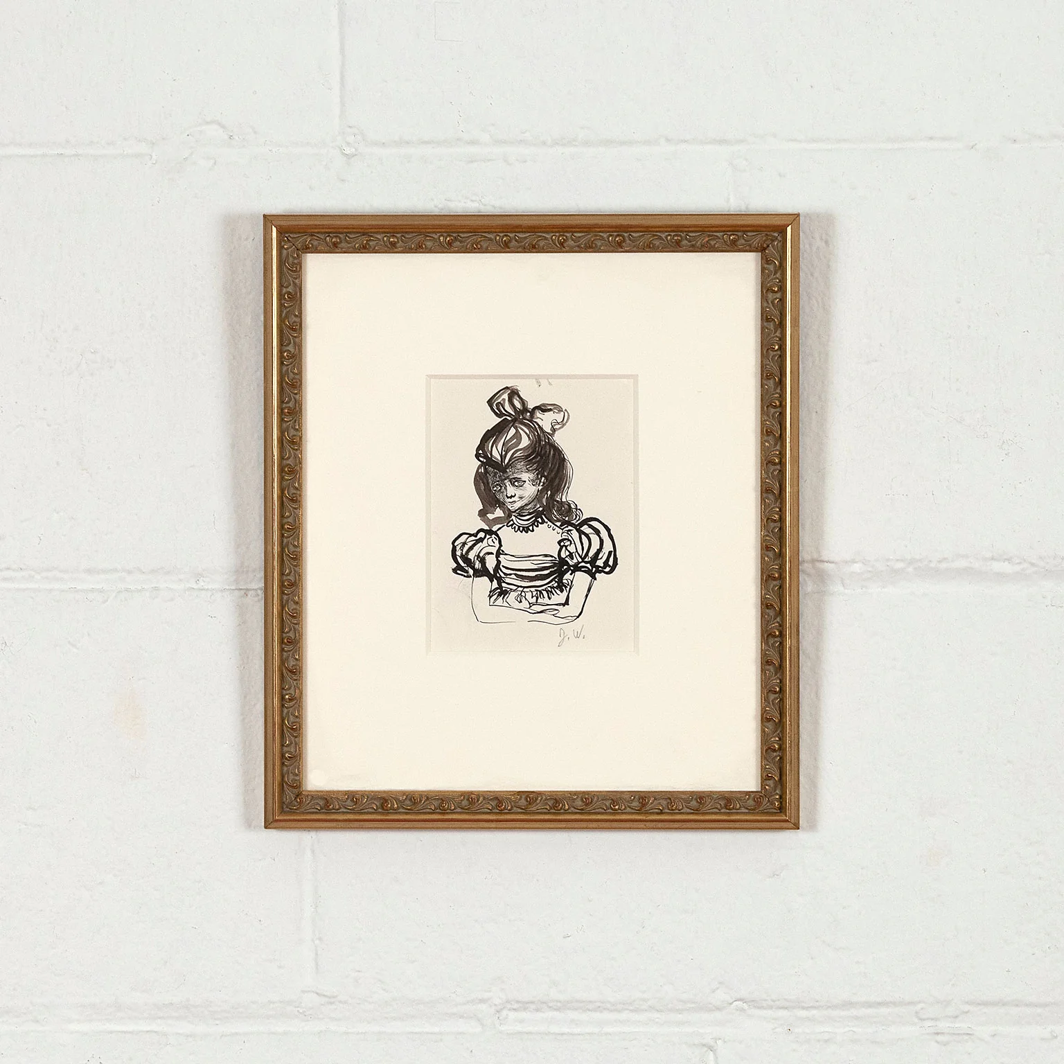 JOYCE WIELAND "VICTORIAN GIRL" DRAWING, 1980 - Image 2