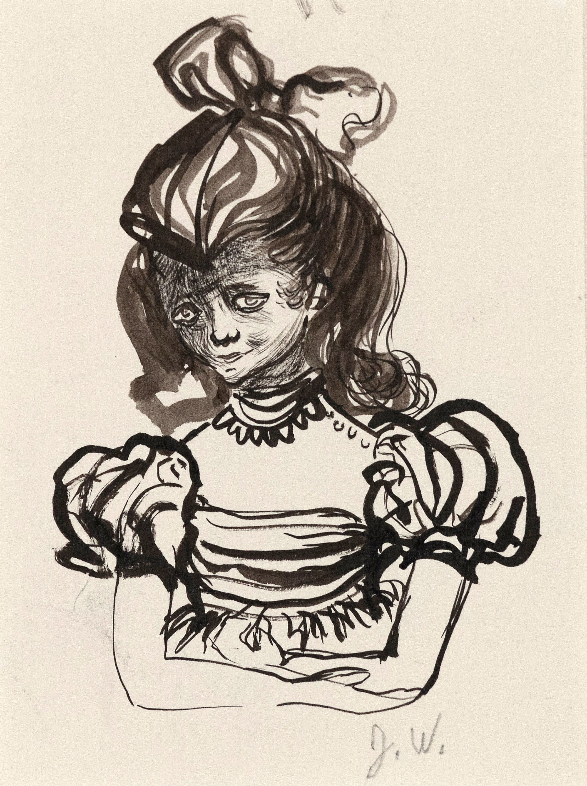 JOYCE WIELAND "VICTORIAN GIRL" DRAWING, 1980 - Image 7